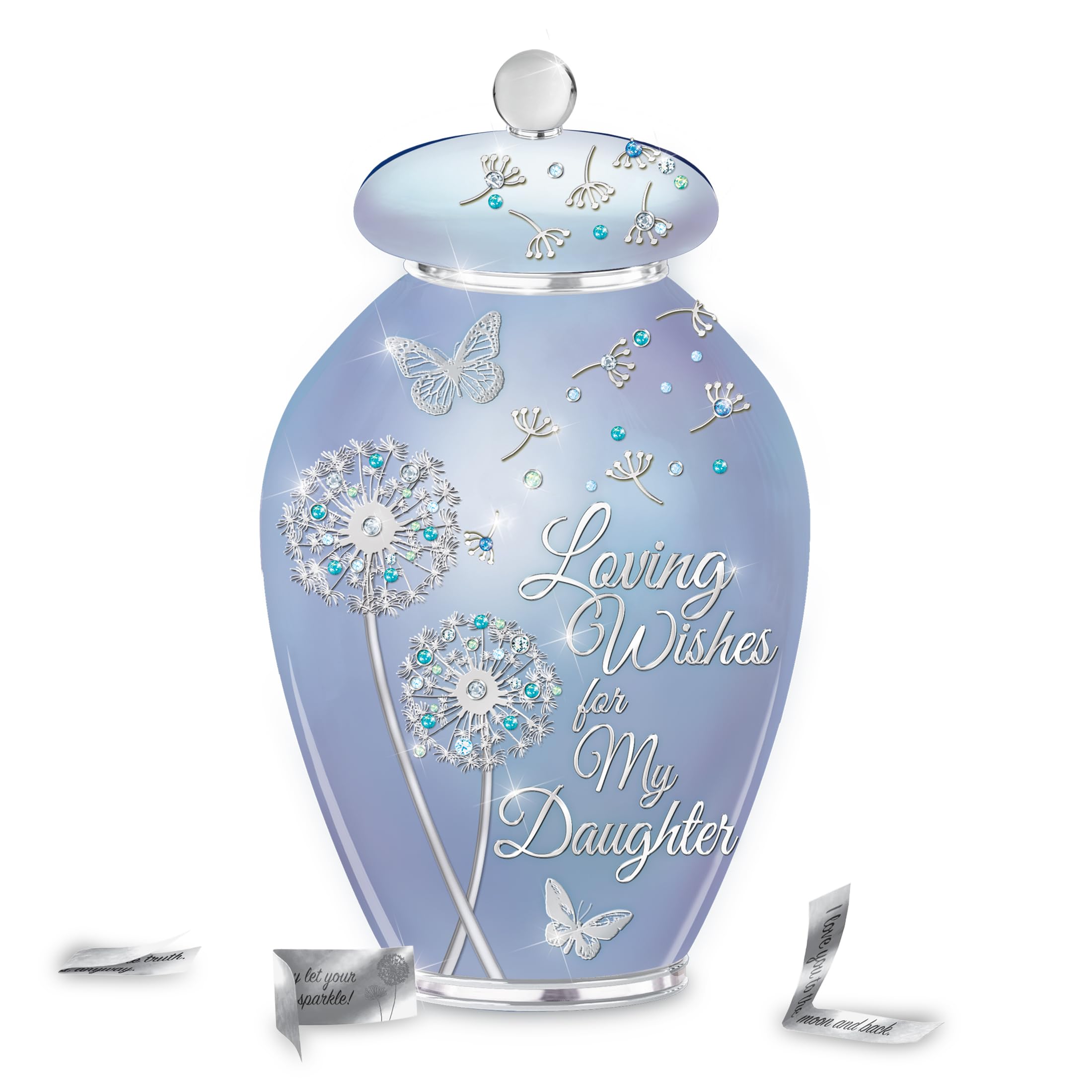 The Bradford Exchange Loving Wishes for My Daughter Heirloom Porcelain Musical Wish Jar