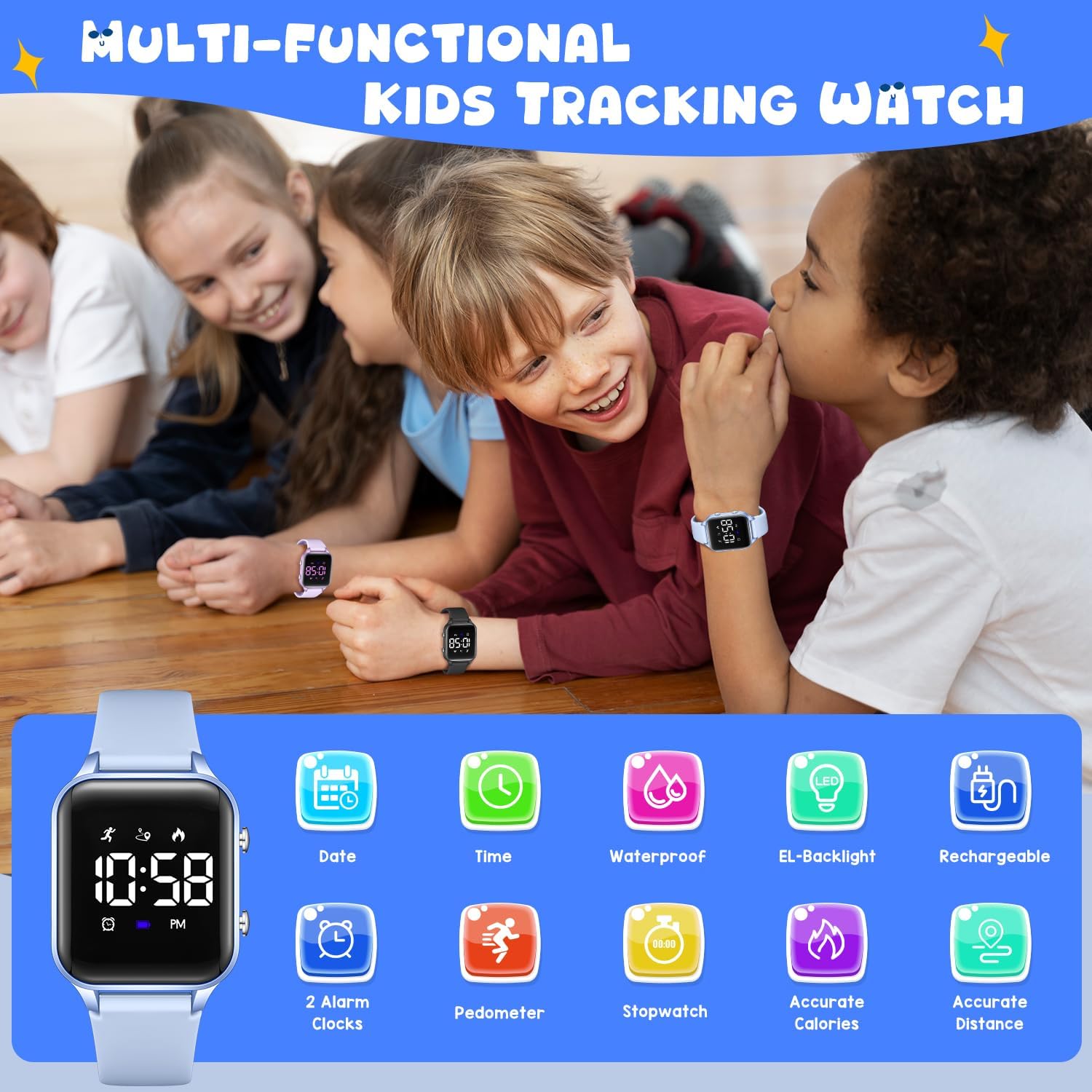 The Ultimate Kids Digital Watch: Waterproof Fitness Tracker for Active Teens!