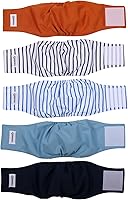 Vista 10 de Bandas para el vientre para perros machos (paquete de 5), Envoltura premium lavable reutilizable para vientre de perro mediano a prueba de fugas