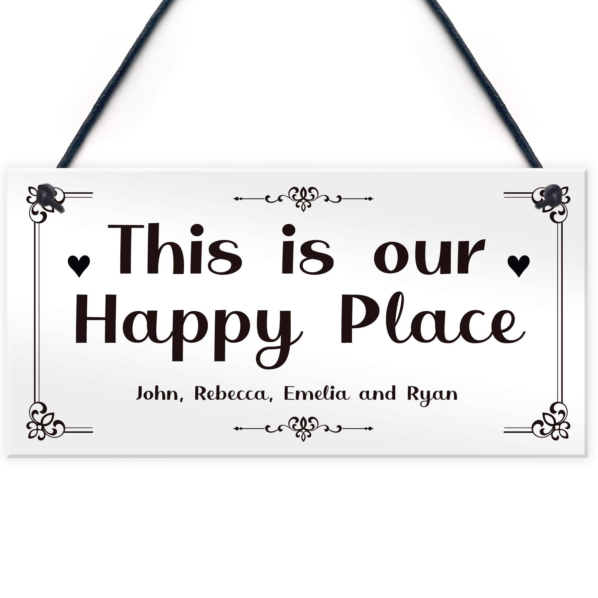 Our Happy Place Personalised Home Gift For Family New Home Gift Home Decor