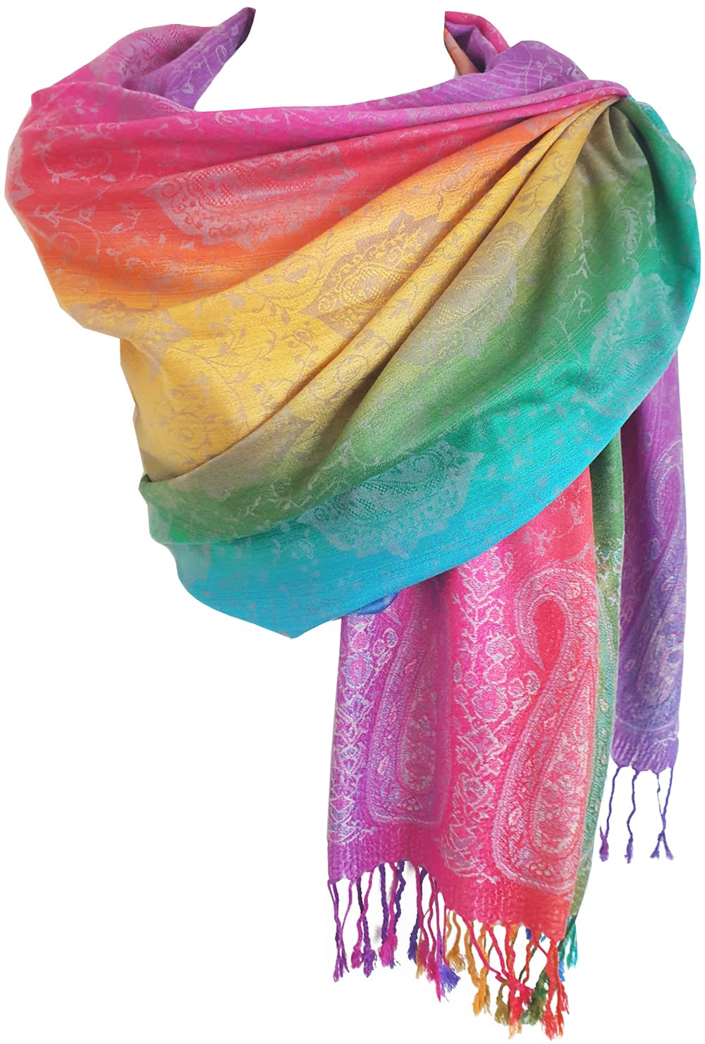 Glamlondon Women's 02_Multicolour_flr Pashmina Scarf, Soft Warm Latest Fashion Pashminas Shawl (02_Multicolour_flr)