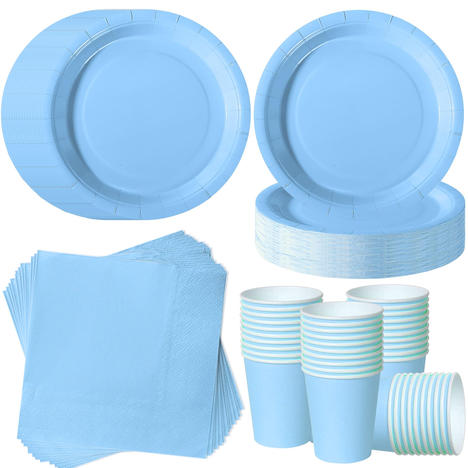 ZblPyro Partygeschirr-Set für 40 Gäste |120-tlg. Komplett-Set mit 18cm Pappteller, Pappbecher, Servietten | Perfekt für Themenpartys, Feste und gesellige Events