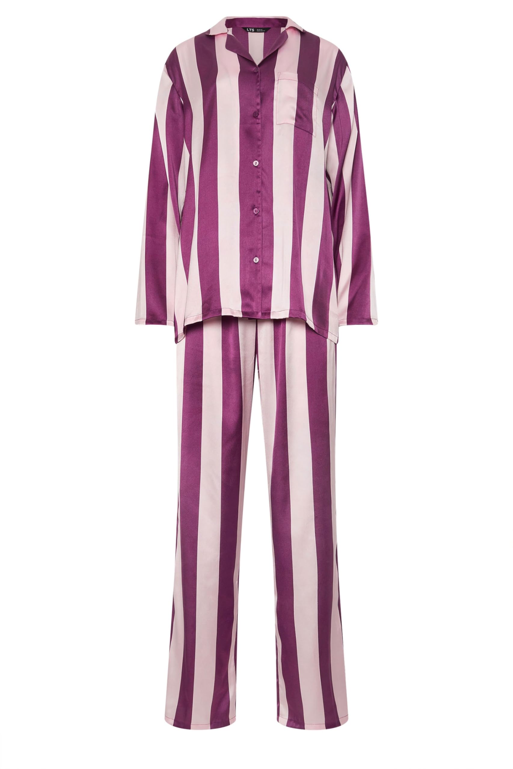 Long Tall Sally - Lts Tall Red Stripe Satin Pyjama Set - Women's