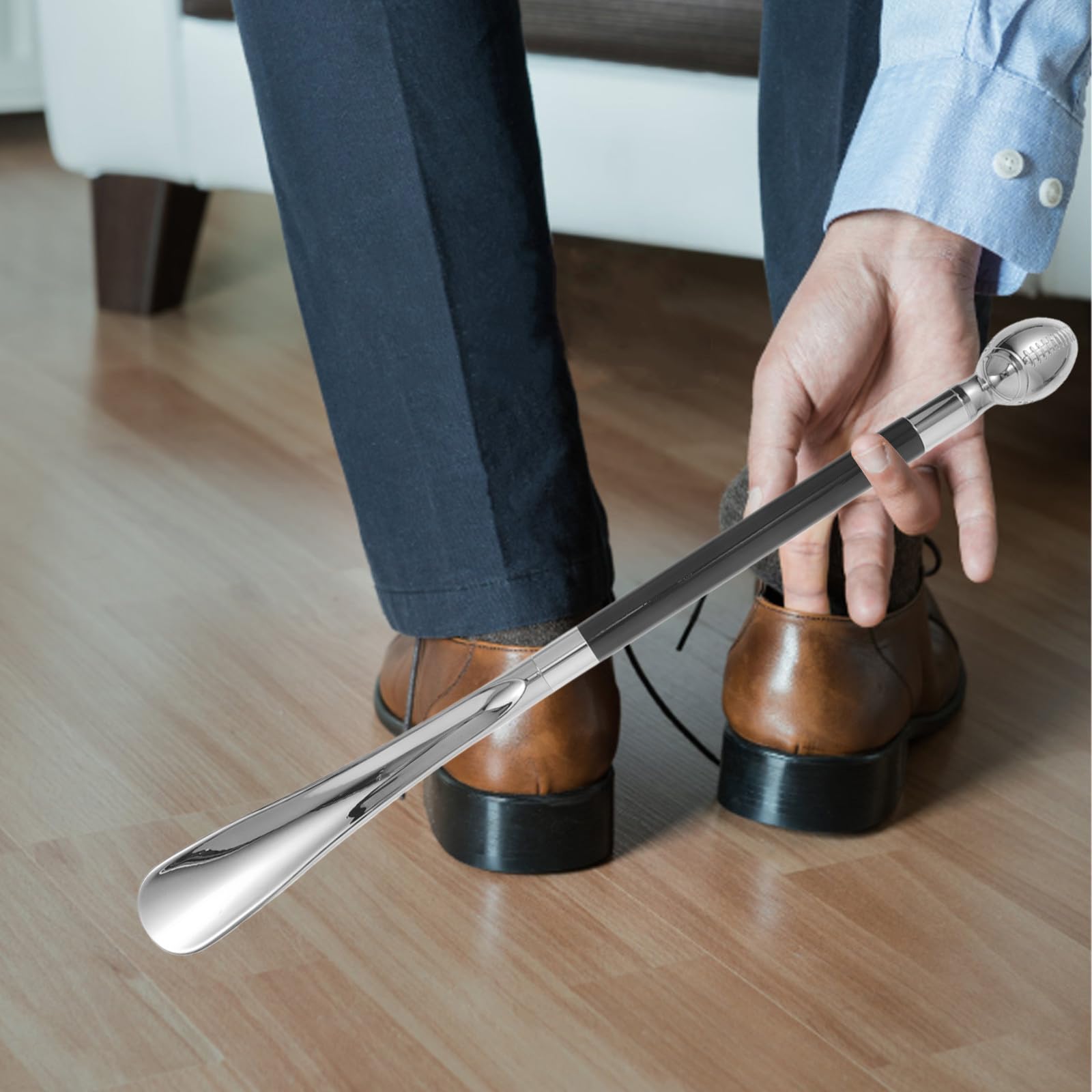 SHOWERORO Calzador largo - Cuchara ergonómica para calzado deportivo de 53 cm con mango largo para tacos deportivos - Ayuda formal para levantar botas para hombres mayores, mujeres, adultos mayores,