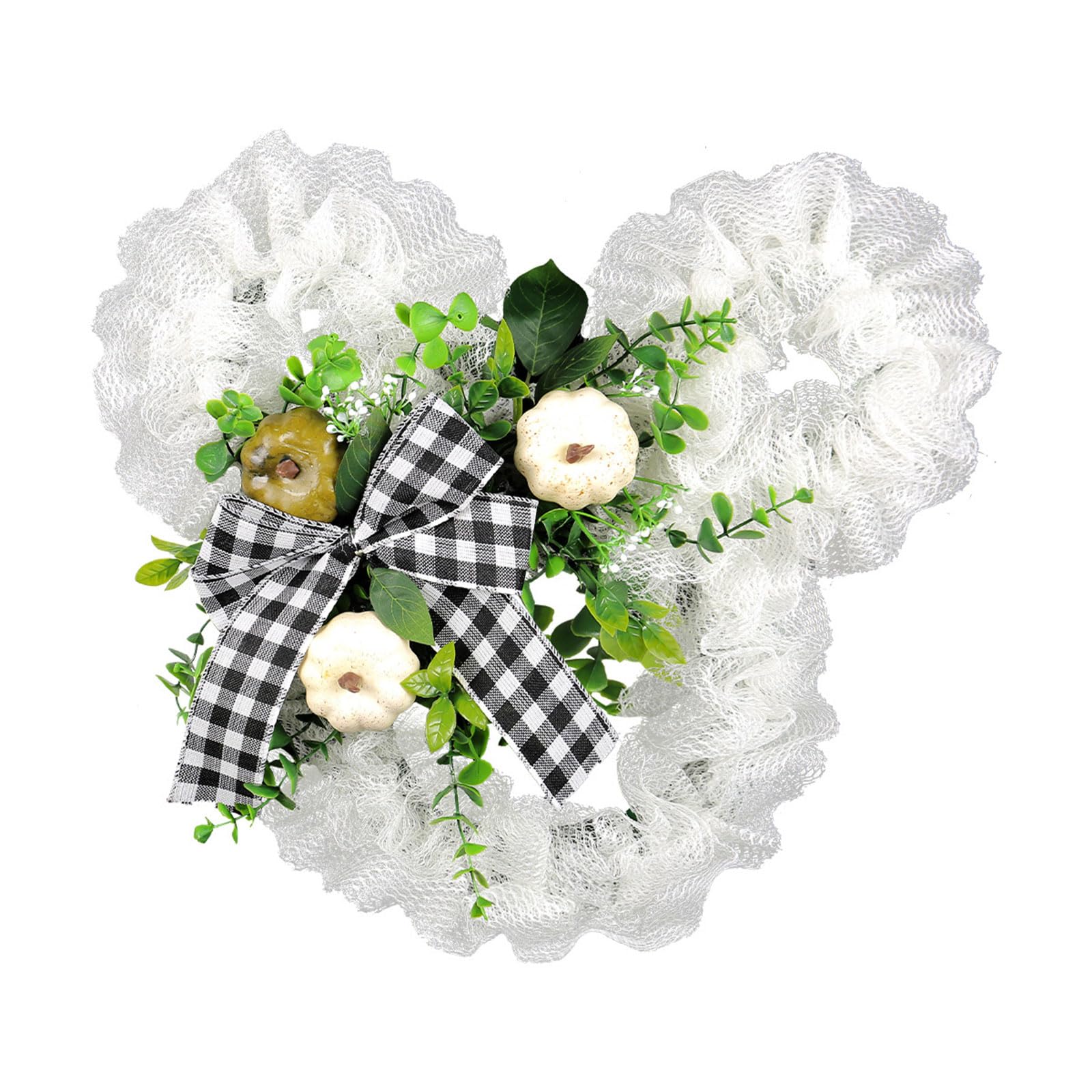 Buxuaaaa Artificial Spring Wreath Bowknot Wreath Ribbon Bowknot for Front Door, Wedding, Indoor and Outdoor Decorations Party