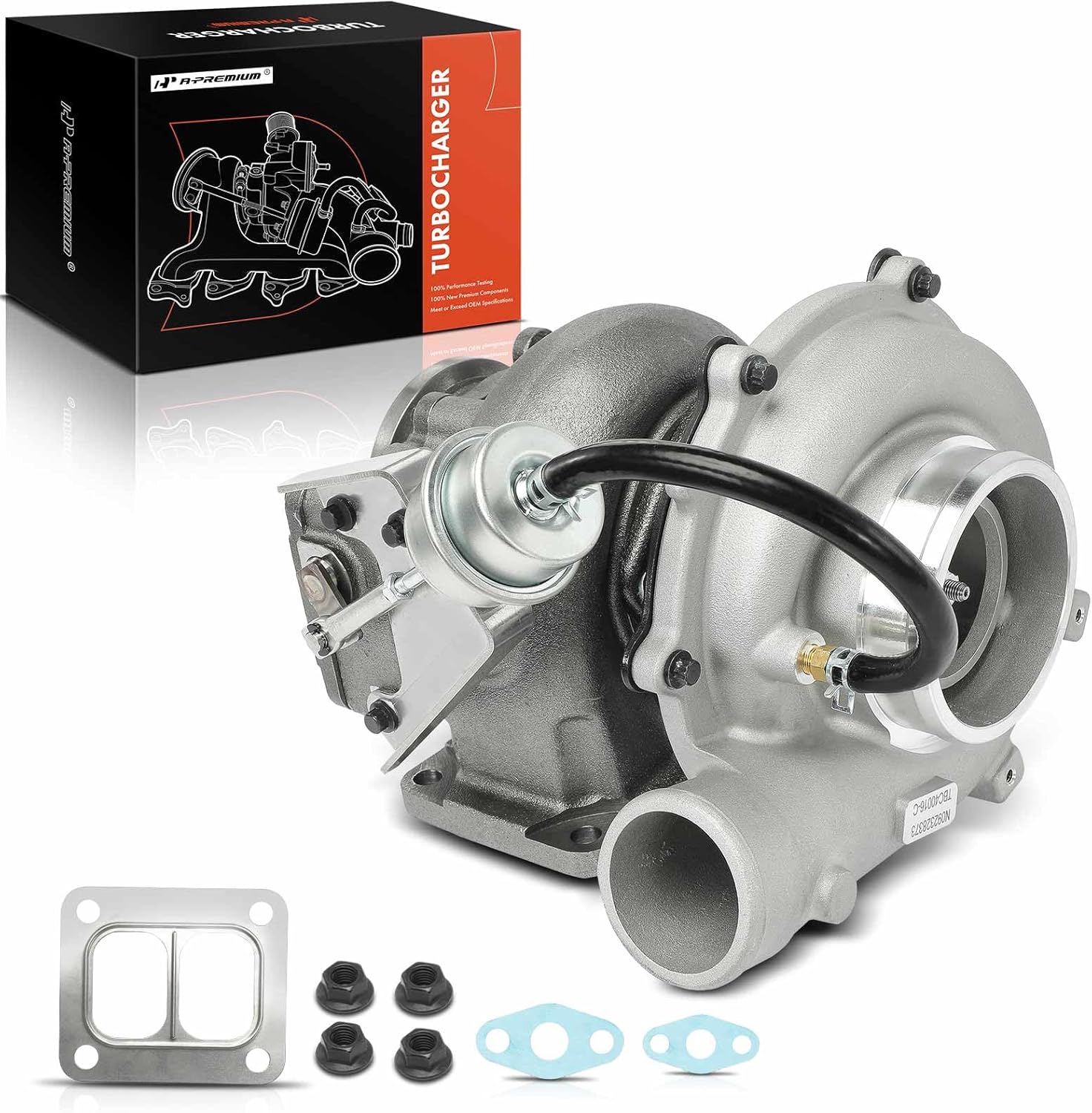 A-Premium GT3776D Complete Turbocharger Turbo Kit with Gasket and Actuator Compatible with - 2002 - International Truck & Transit Bus, with DT466, DT466E, I530E Engine, 8.6L - Replaces 704194-0016