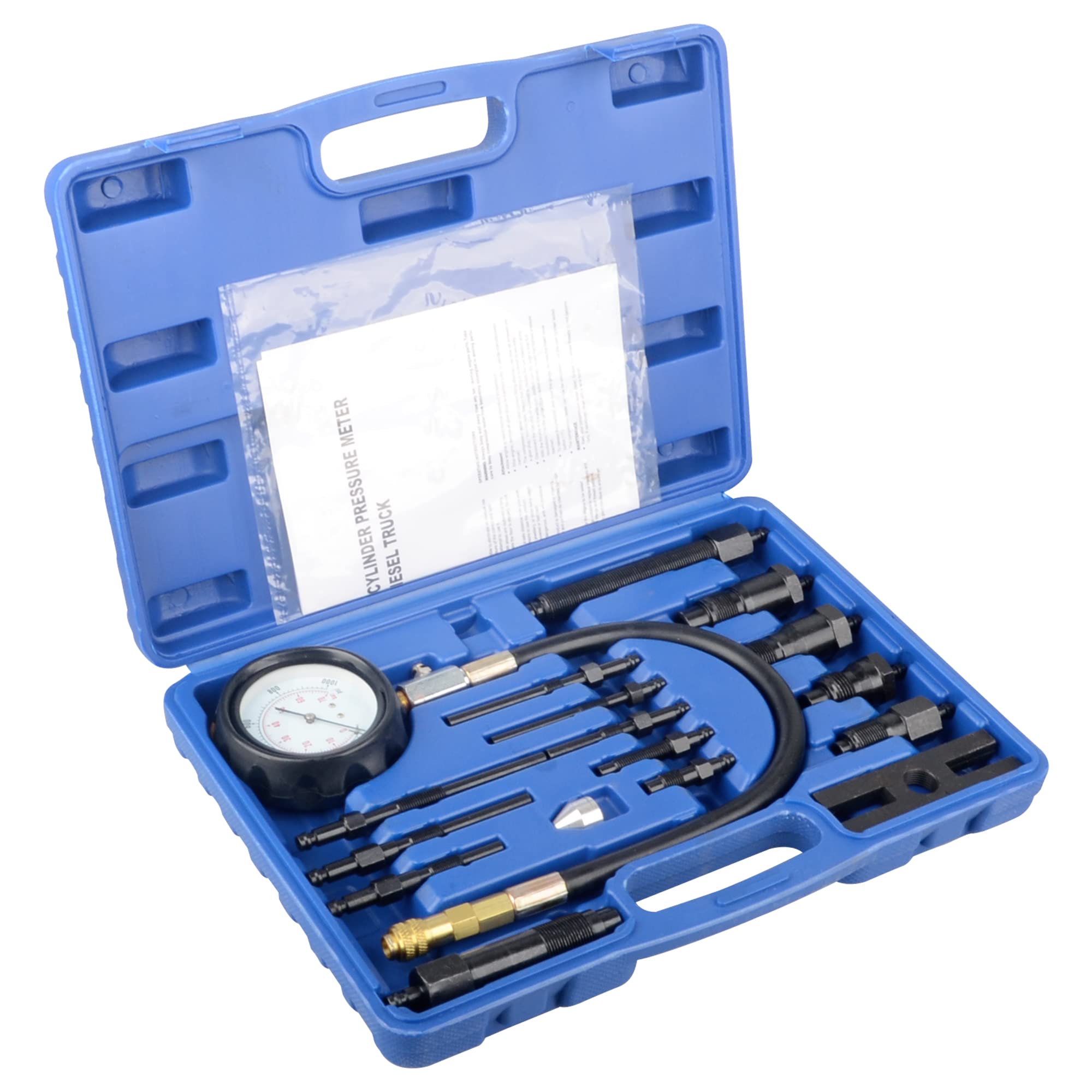 DAYUAN Set di tester di compressione per motori diesel, 70 bar, manometro di pressione