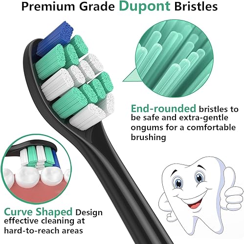Miniatura 3 de Zegupal Cabezales de cepillo de dientes compatibles con cepillo de dientes eléctrico Philips Sonicare, 4 cabezales de cepillo de diamante, 4