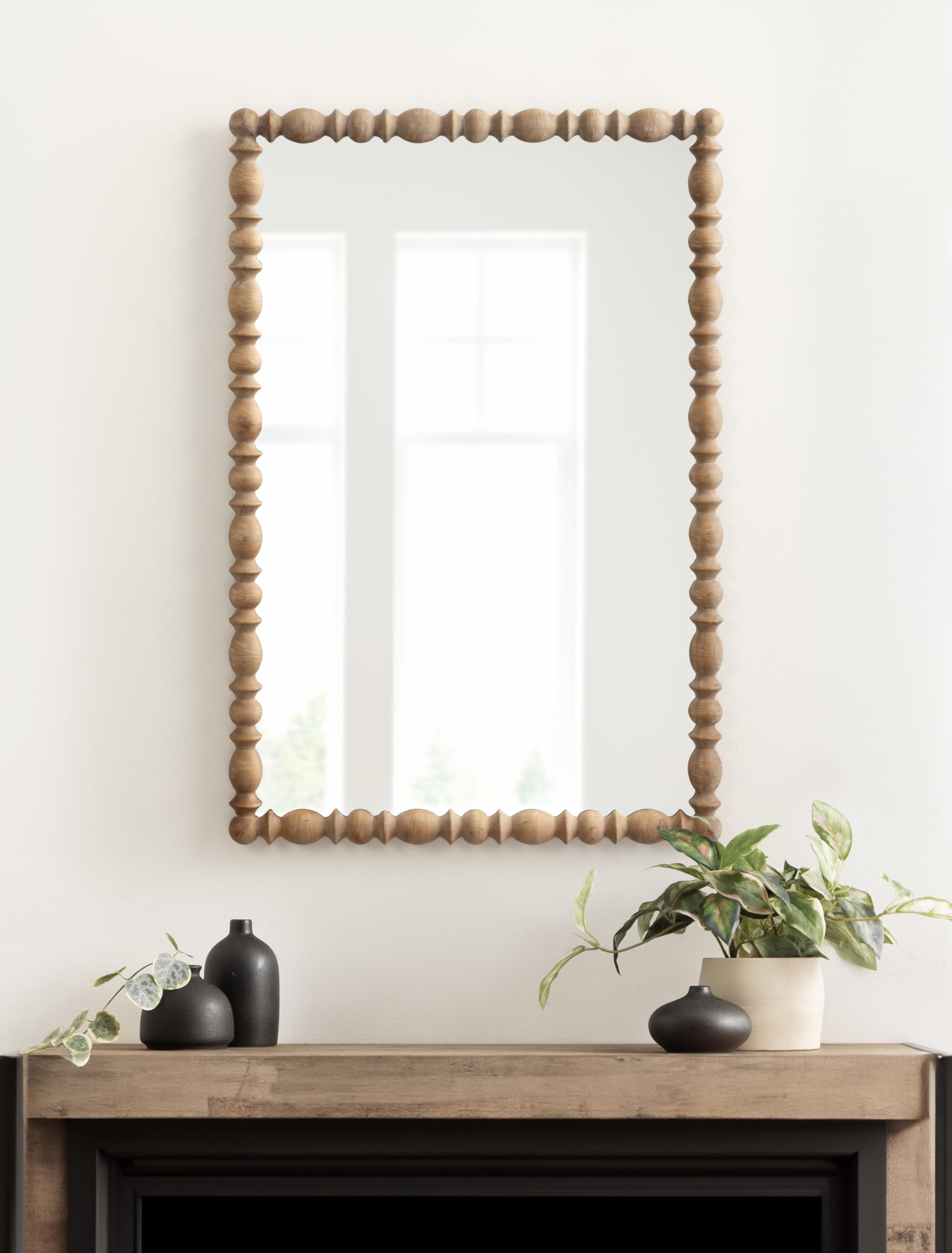 Amazon.com: Kate and Laurel Prindle Turned Wood Beaded Rectangle