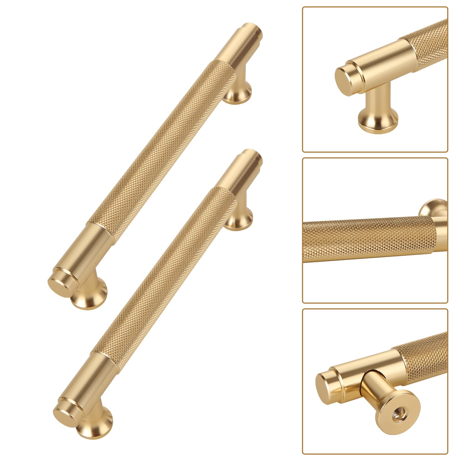 VIDETOL 12 Pcs Gold Cabinet Handles, 160mm Total Length Kitchen Drawer Handles - Image 4