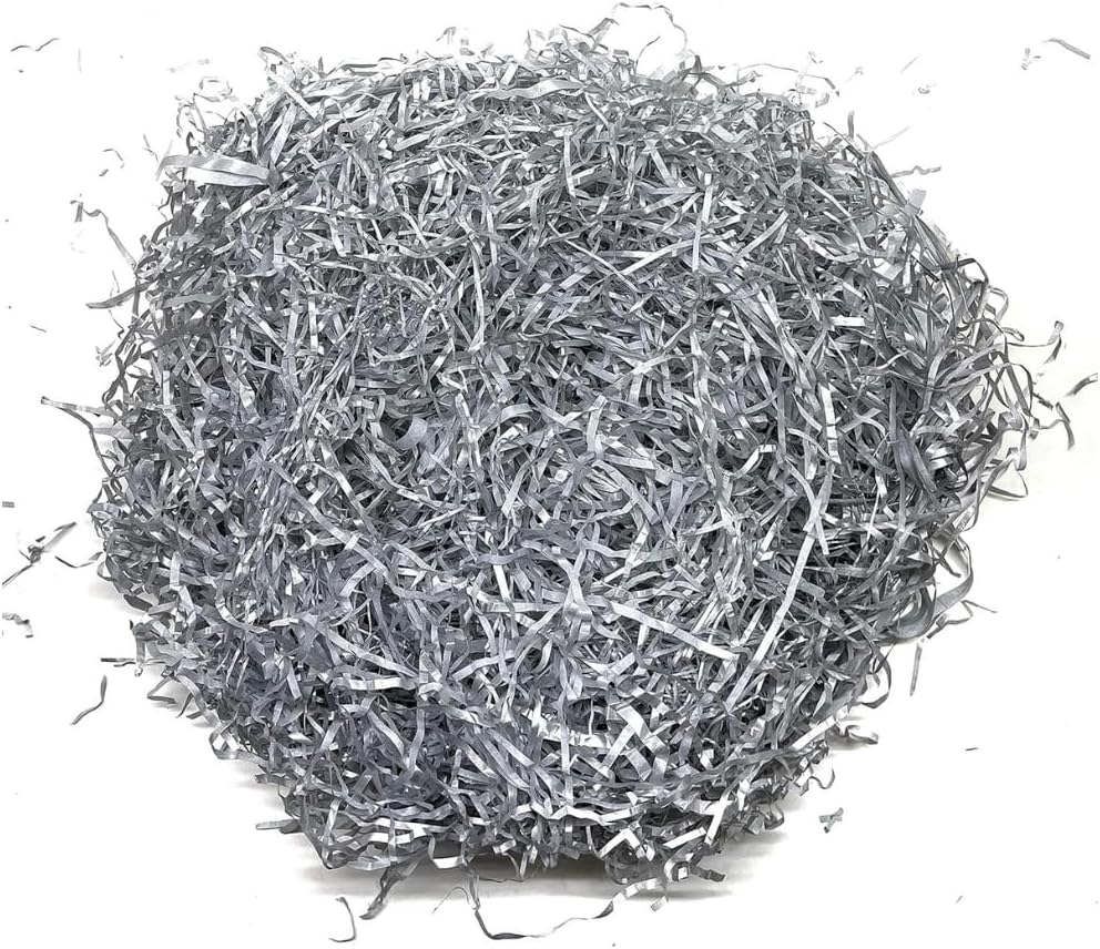 WP WANNA PARTY Silver Paper Shreds, Shredded Paper for Gift Packaging, Box & Basket Filler, Paper Grass for Decorative Packing, 30 Grams