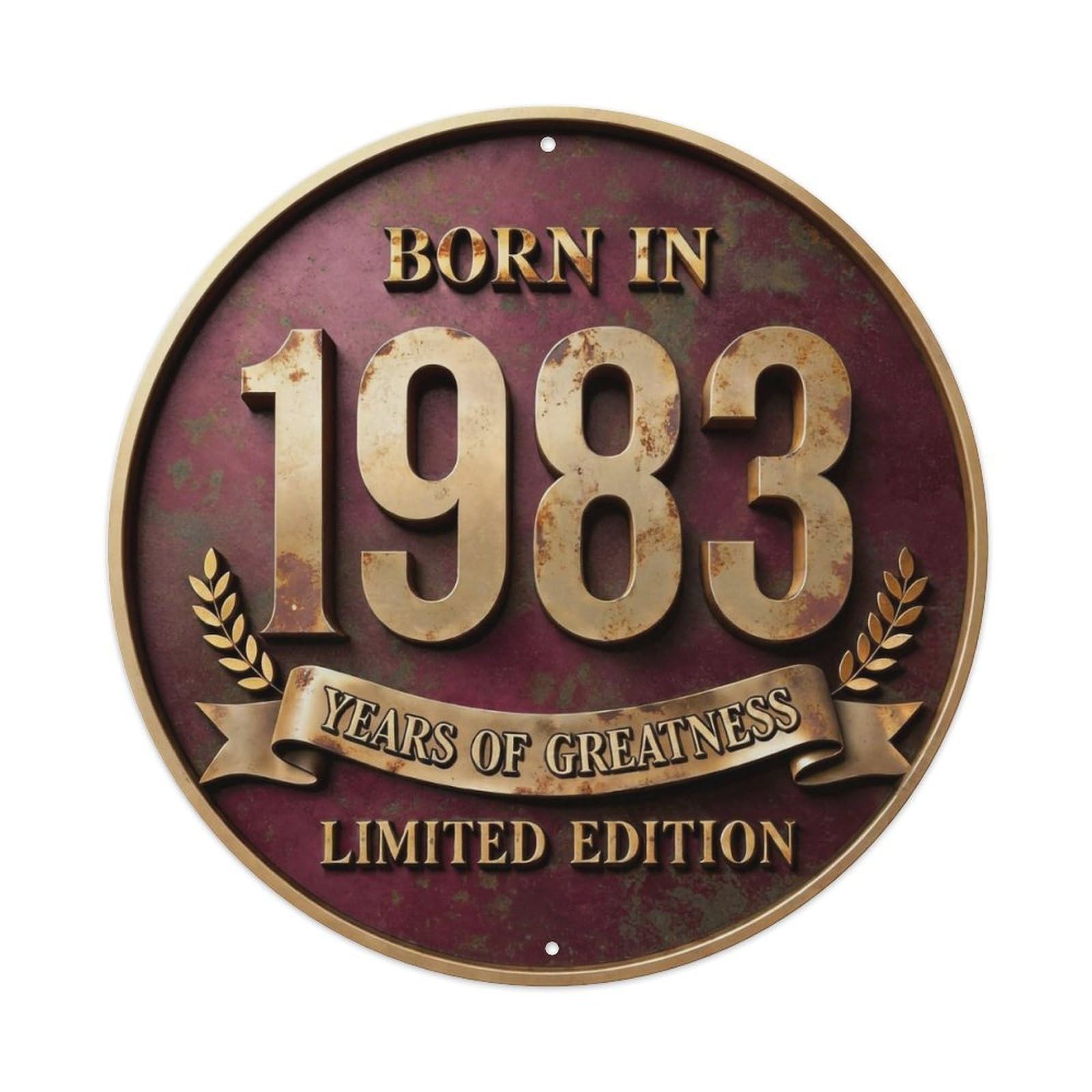 Born In 1983 Years Of Greatness Year-Themed Birthday Gift Metal Tin Sign