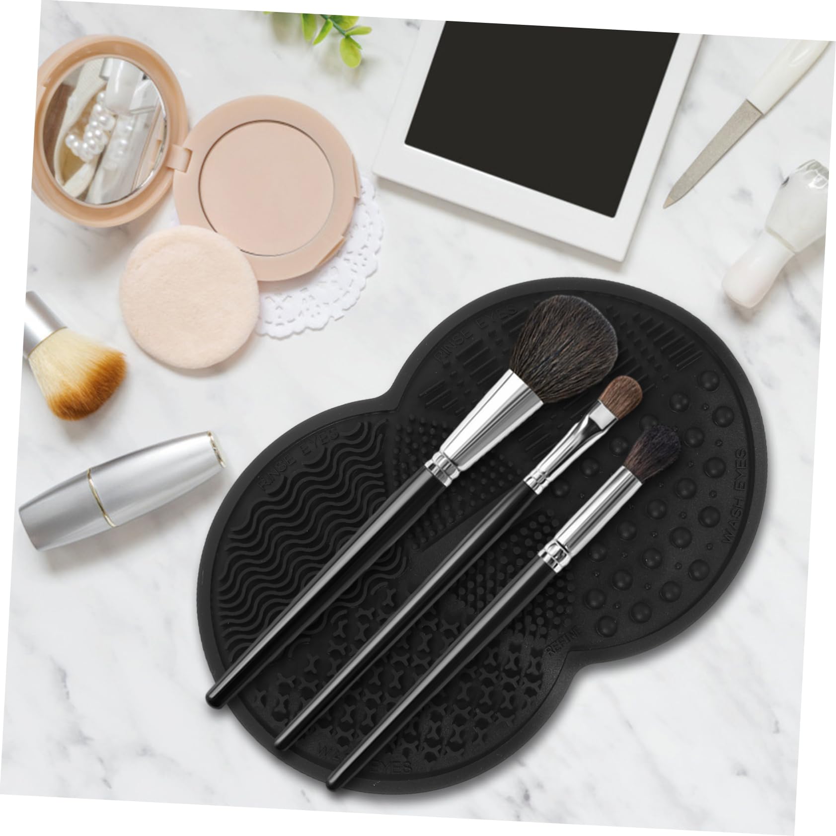 SOESFOUFU Silicone Makeup Brush Cleaner Mat Makeup Brush Cleaning Pad Multi-function Cleaning Pad
