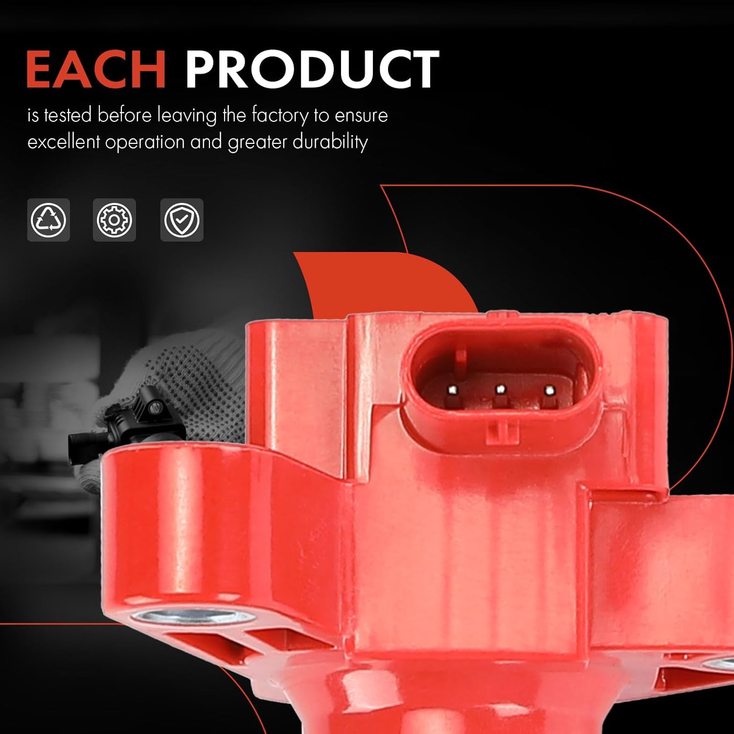 A-Premium Engine Ignition Coil Pack Compatible with Ford Escape 2013-2016, Fusion 2013-2014, Transit Connect 2014-2016, Fiesta 2014-2019, 1.6L, Replace# BM5Z12029B, BM5G12A366DA, 4-PC Set