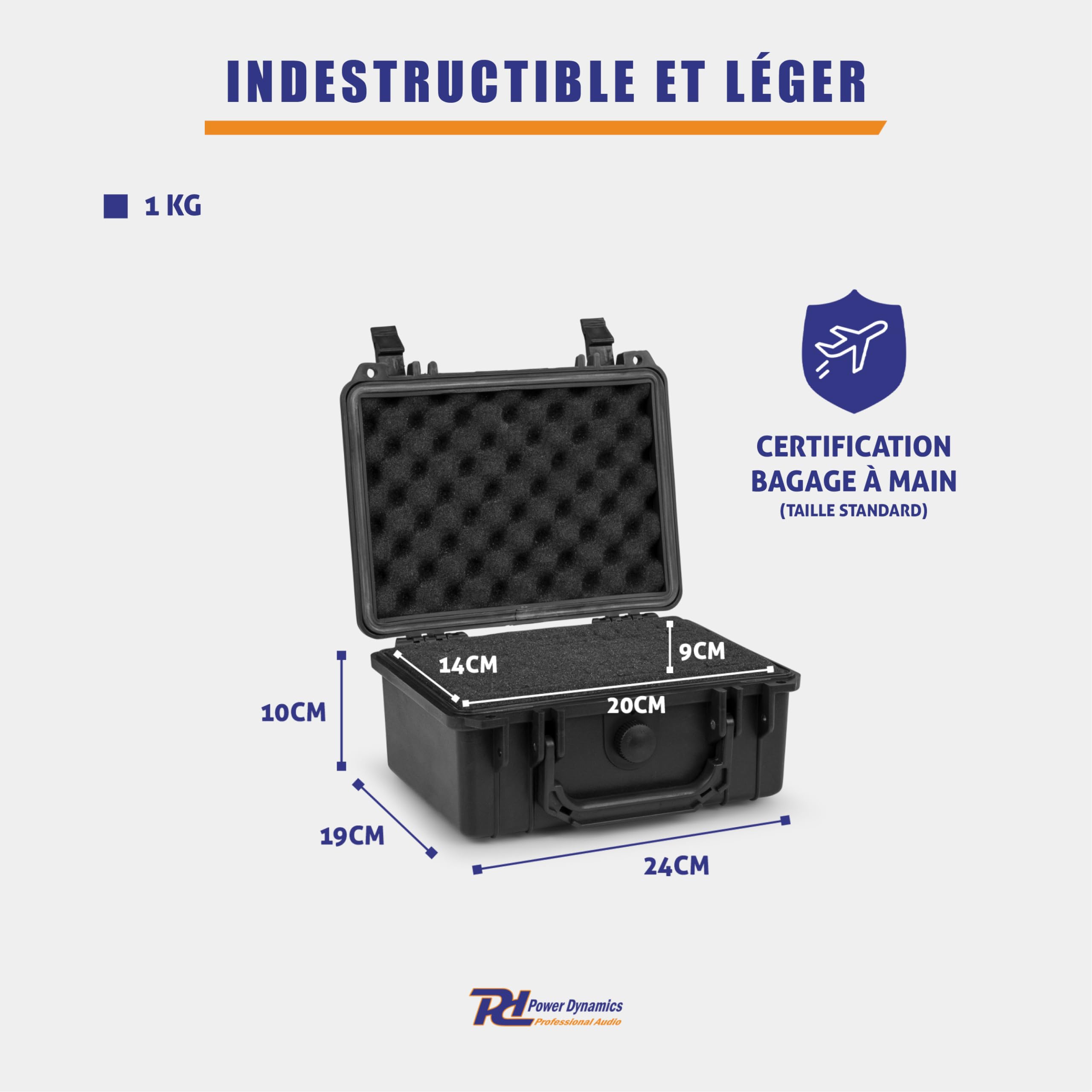 Power Dynamics GIGCase2 Valise de Protection - Antichocs, Résistante à l'Écrasement, Étanche à l'eau et à la Poussière IP67, Idéal pour Transporter Vos Équipements de Valeurs en Sécurité