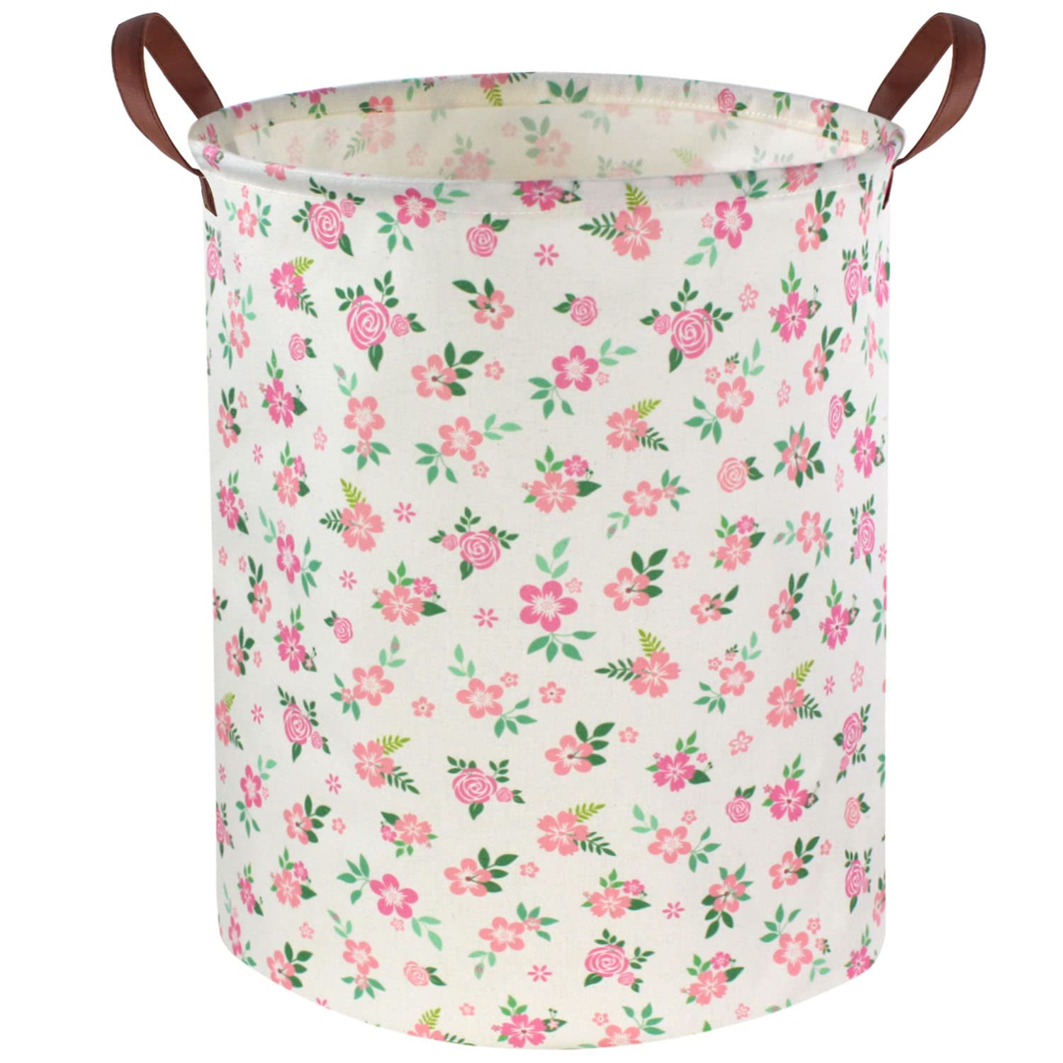 FXOCSHE Large Storage Baskets,Girls Hamper,,Nursery Laundry Basket for Storage Bin Toy Bins Gift,Collapsible Baby Clothes Laundry Hamper,Toy Organizer,Home Decor(Flower)