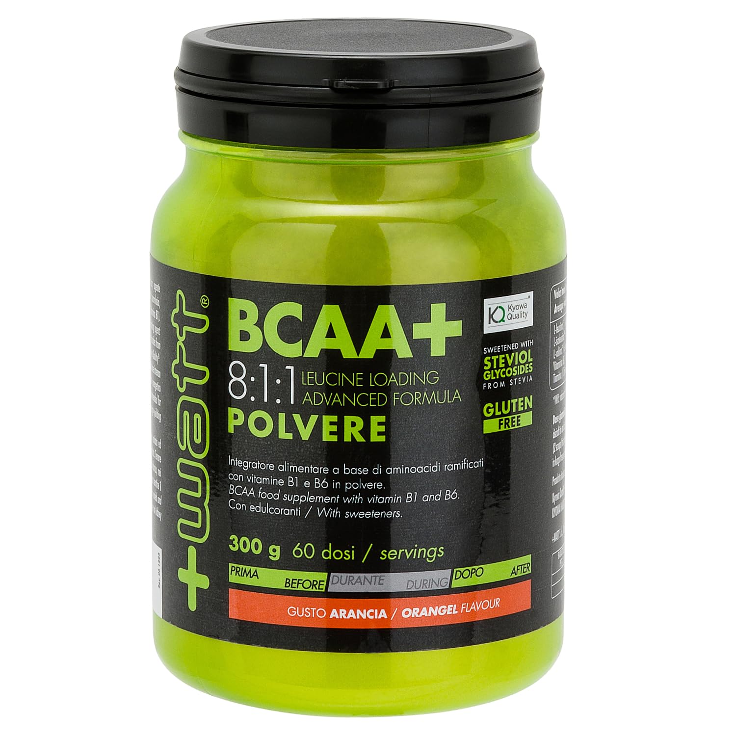 BCAA+ 8:1:1 Leucine Aminoacidi Ramificati, Arancio - 300 g