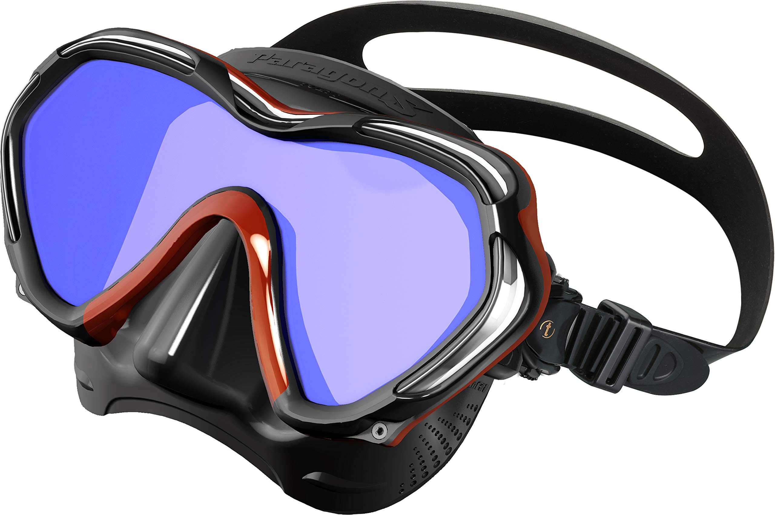 TUSA Paragon S Máscara de buceo con filtro UV profesional (M1007S) (rojo oscuro metálico)