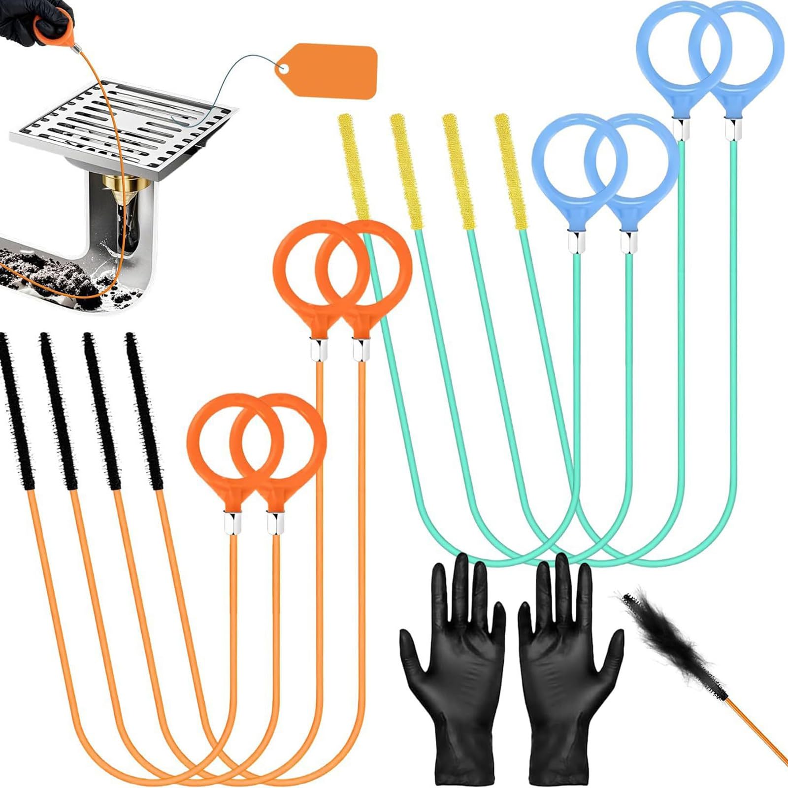 Professional Drain Brush Tool for Sink and Shower Clogs, Heavy-Duty Design for Efficient Unclogging Heavy-Duty Drain Brush for Sink Shower Clogs Professional Tool for Efficient Pipe Maintenance