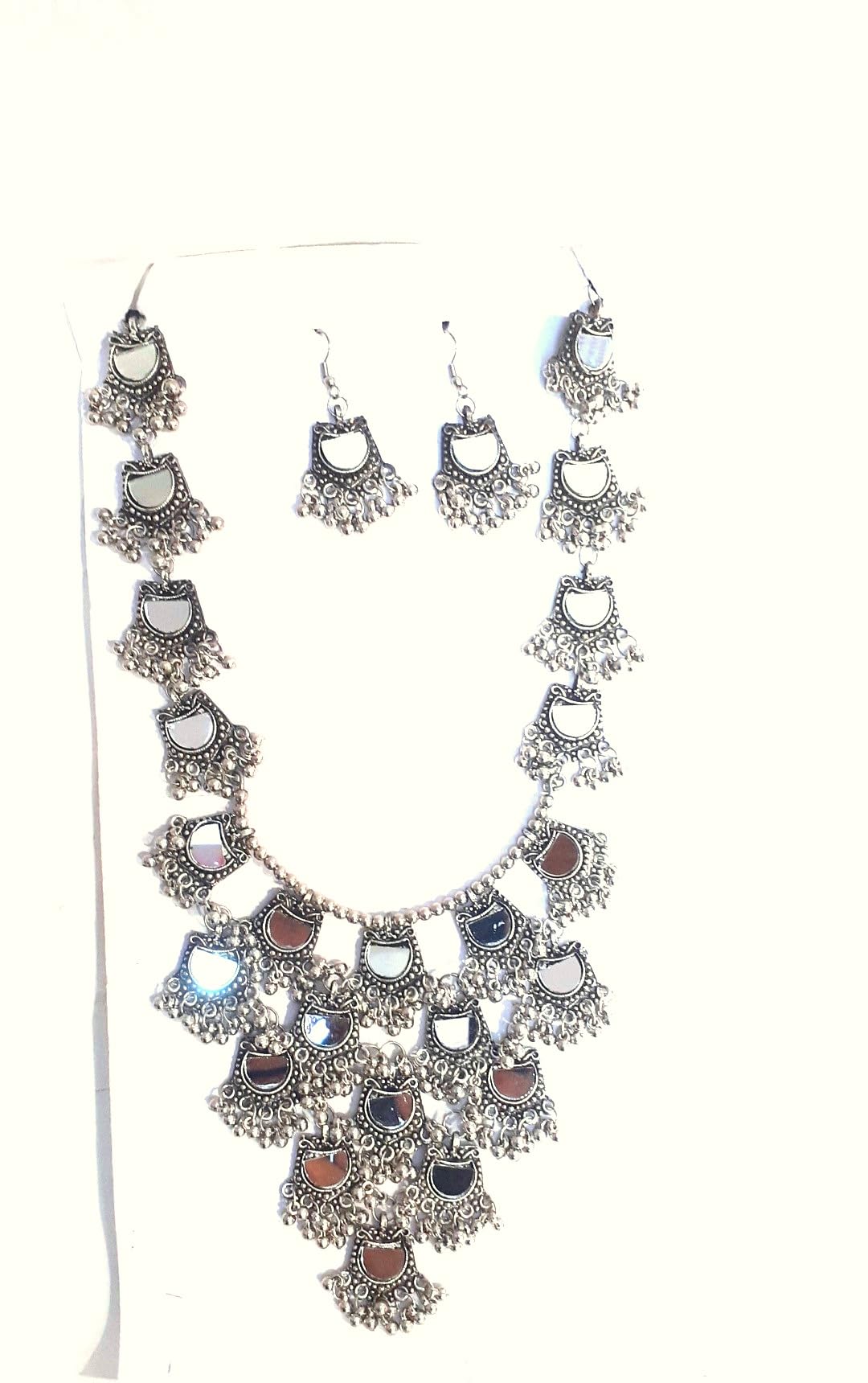 Gorgeous Silver Oxidised Jewellery Set With Mirror Work For Women & Girls || Perfect for Functions & Parties || (B0CWLLP4P8) Amazon Price History, Amazon Price Tracker