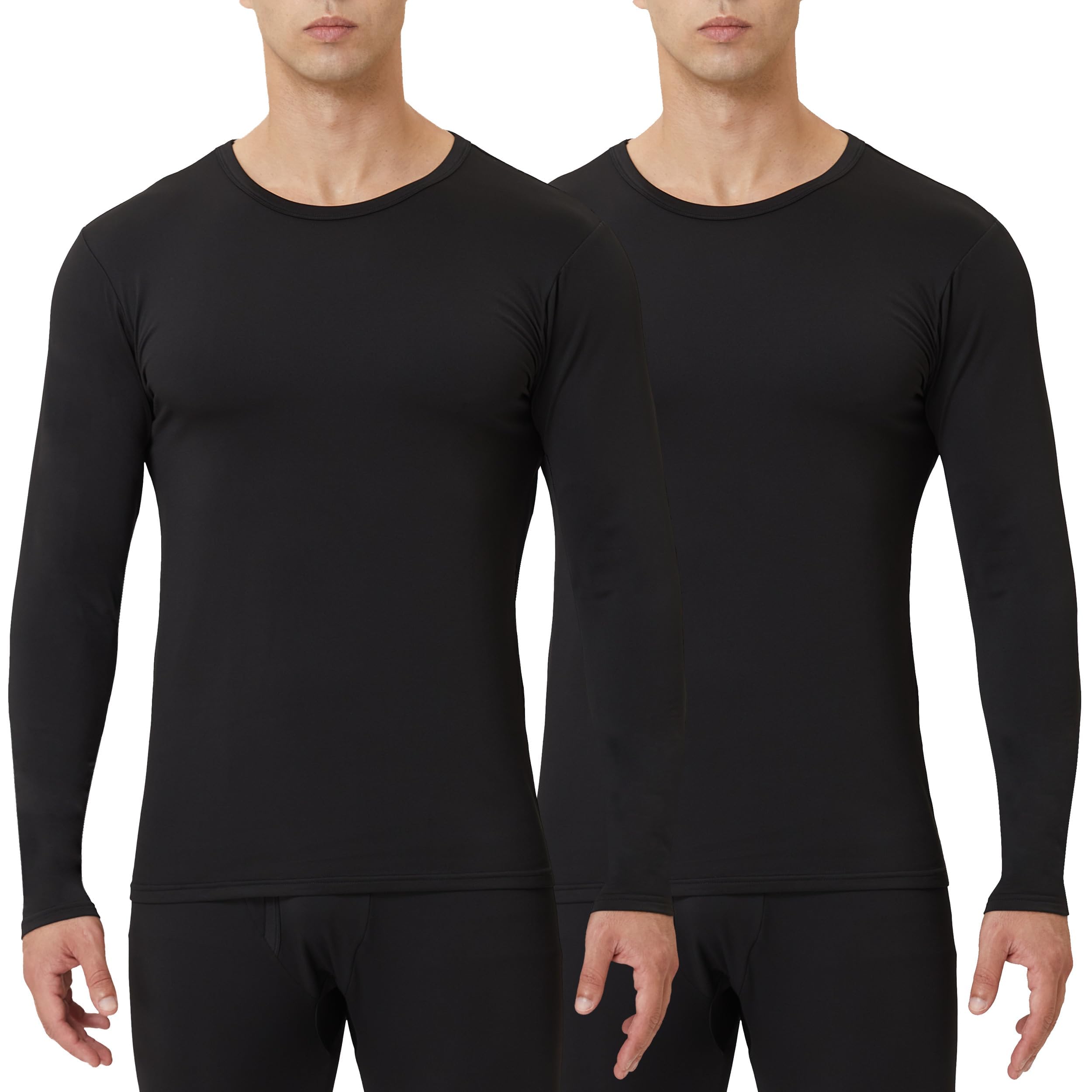 4 or 2 Pack Men's Thermal Shirt Long Sleeve Fleece Lined Tops Base Layer