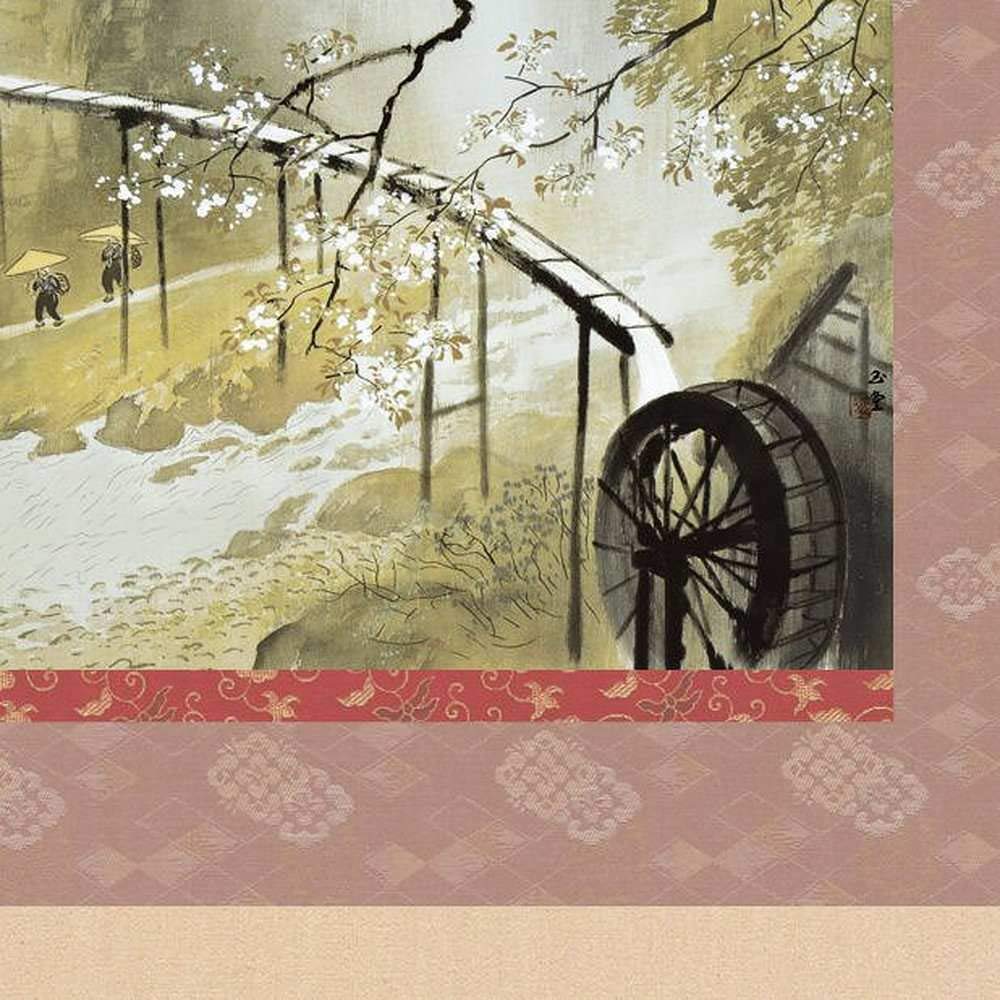 掛軸 川合玉堂暮春の雨 54.5×115cm KZ2G9-012 【公式通販】