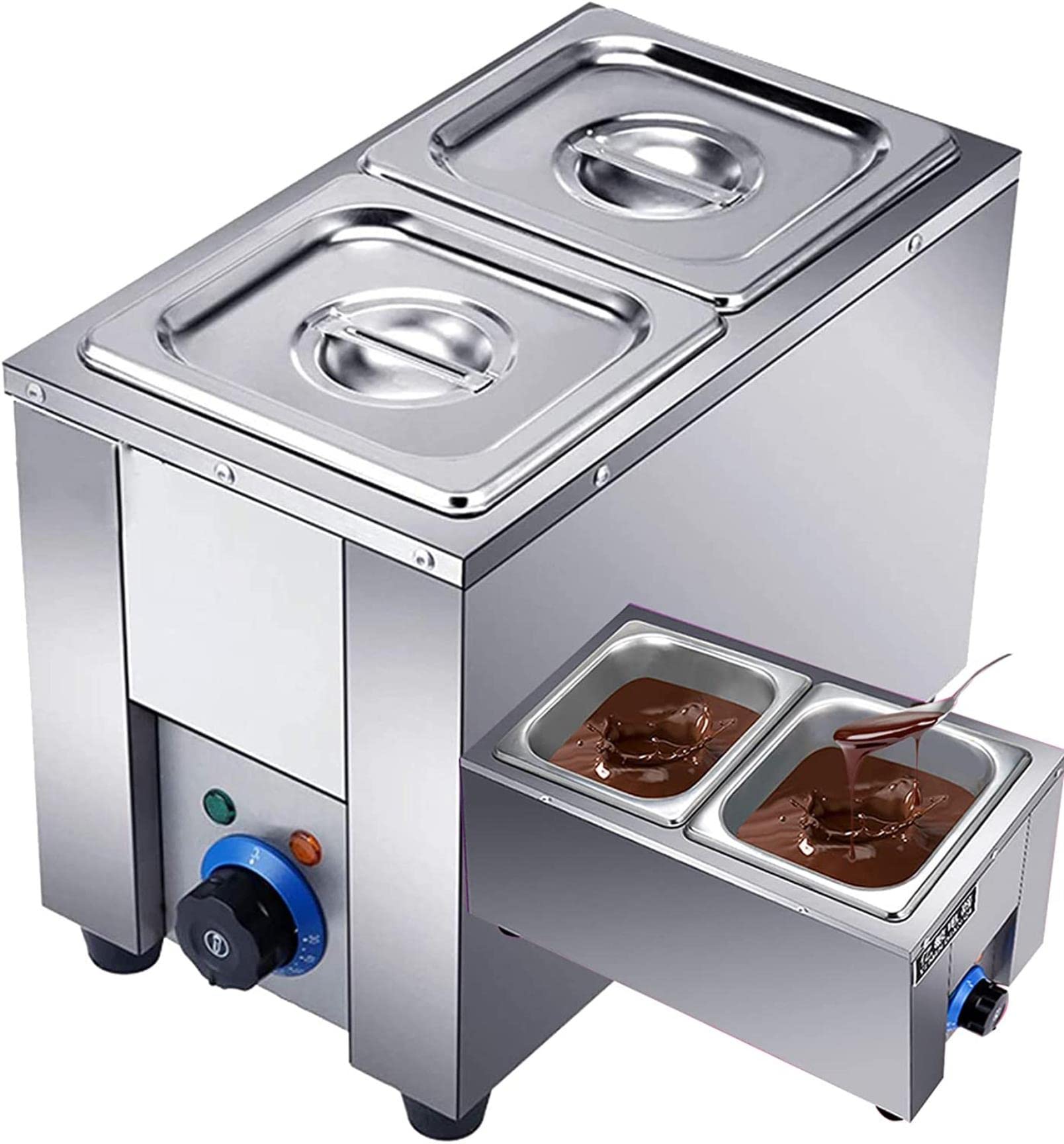 Machine à Fondre Le Chocolat 800 W, 2 cylindres de 2,5 l / 30-85 °C, tempéreuse à Chocolat Professionnelle, pour Usage Domestique ou en Boulangerie.,