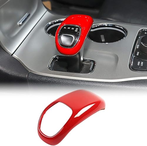 CheroCar Cubierta de la perilla de la palanca de cambios para Jeep Grand Cherokee 2014-2015, para Chrysler 300C 2012-2014, accesorios interiores