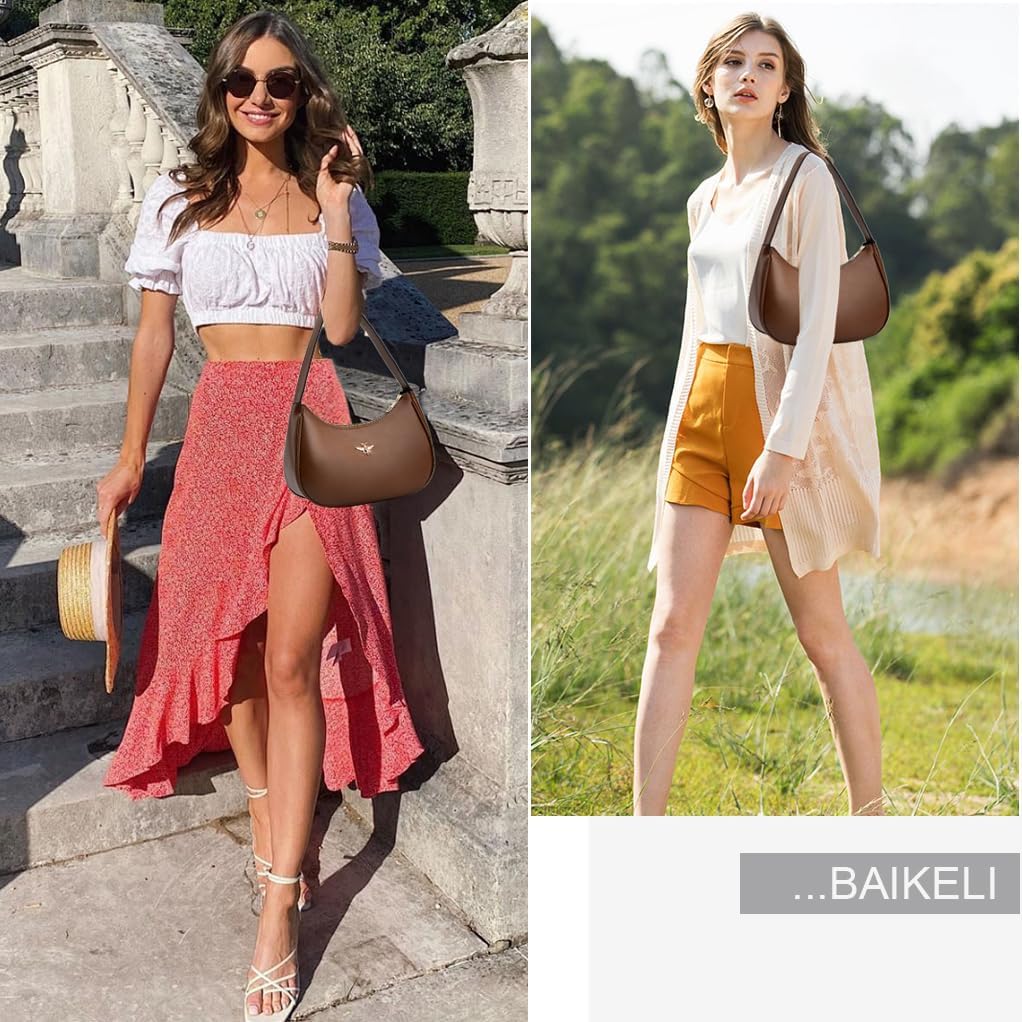 BAIKELI Crescent Shoulder Bags for Women Small Shoulder Purse Handbag Retro Classic Clutch Hobo Tote Bag Underarm Purse | Small, Shoulder Purse, Retro, Classic, Underarm Purse - Image 3