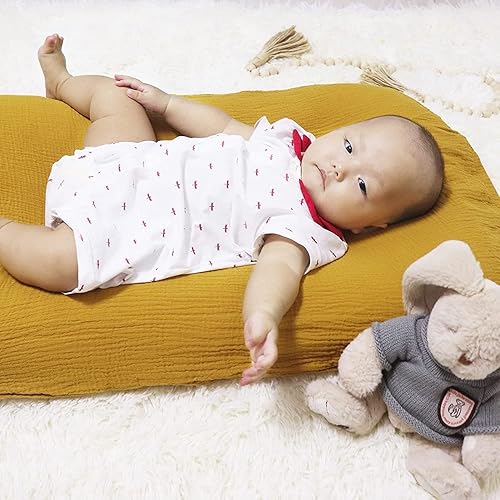 Miniatura 4 de Hooyax Funda de muselina para tumbona de bebé funda de algodón orgánico suave se adapta a tumbonas recién nacidas para bebés niños y niñas jengibre