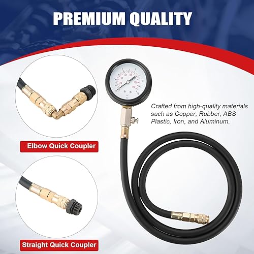 Miniatura 5 de Kit de comprobador de presión de aceite, herramienta profesional de medidor de presión de aceite para prueba de diagnóstico del motor, herramienta