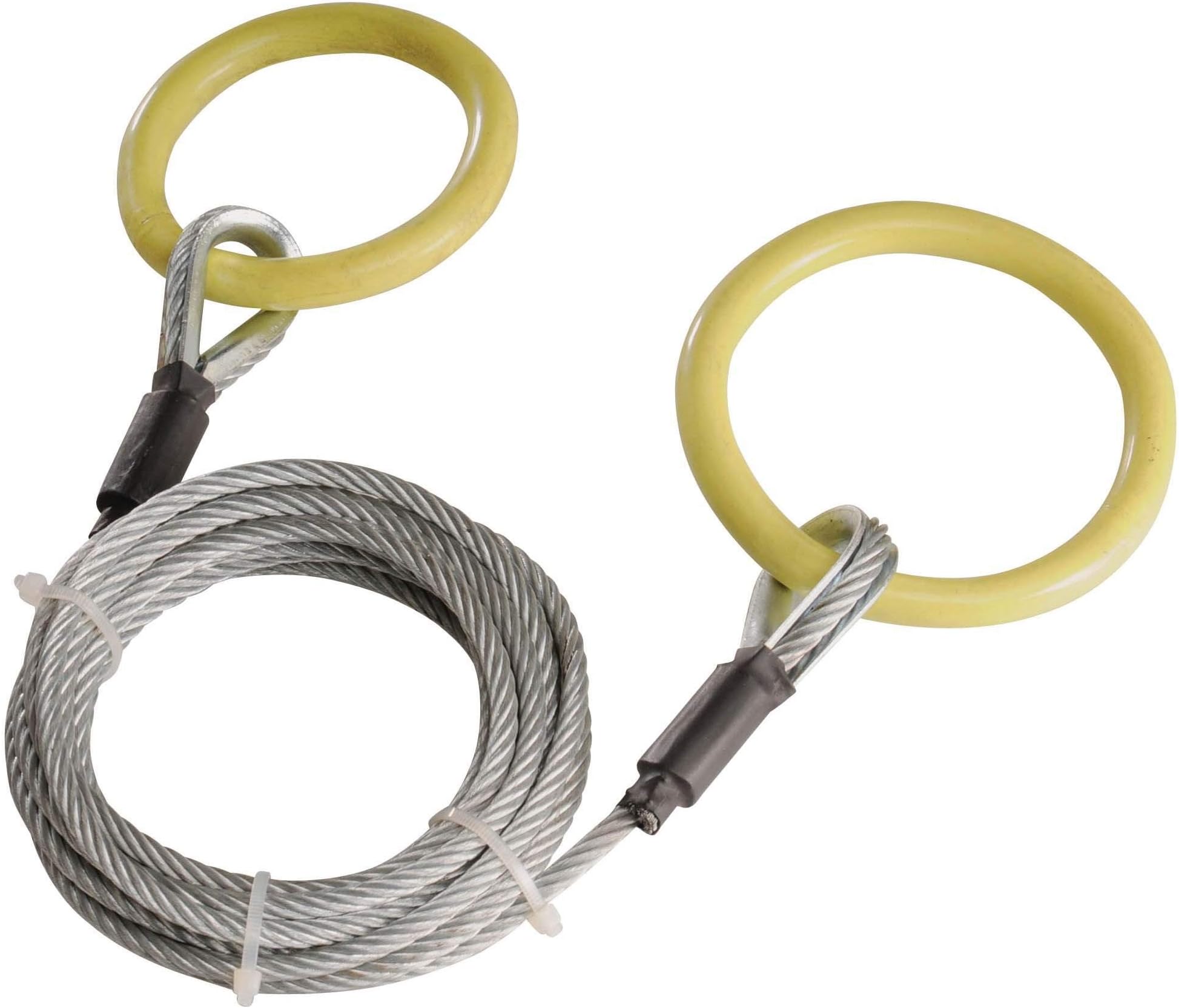 Timber Tuff Heavy-Duty Log Choker Cable for ATV and UTV, 10’ Steel Logging, Wood Hauling Cable with Tow Rings for Trees and Firewood, TMW-38, Silver