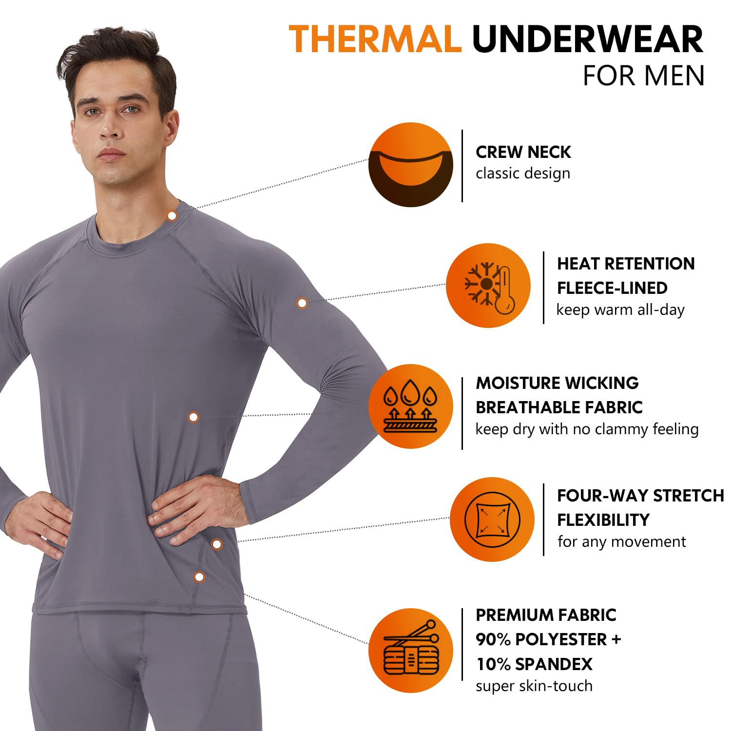 CL Convallaria Intimo Termico Uomo Invernale - Tuta e Pantaloni Termici