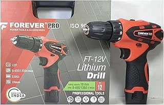 Forever Pro Cordless Drill 10 MM 12V 1.5 Ah Variable Speed 0-450/0-1350 RPM