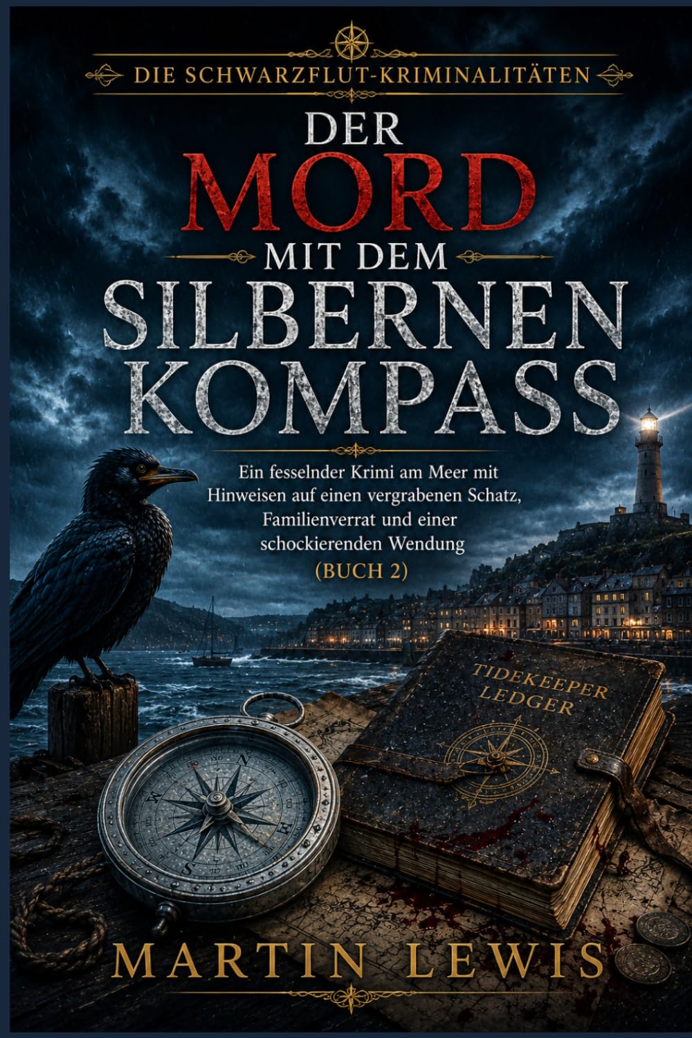 Der Mord mit dem silbernen Kompass: Ein fesselnder Krimi am Meer mit Hinweisen auf einen vergrabenen Schatz, Familienverrat und einer schockierenden Wendung (Buch 2) (Die Schwarzflut-Kriminalitäten)
