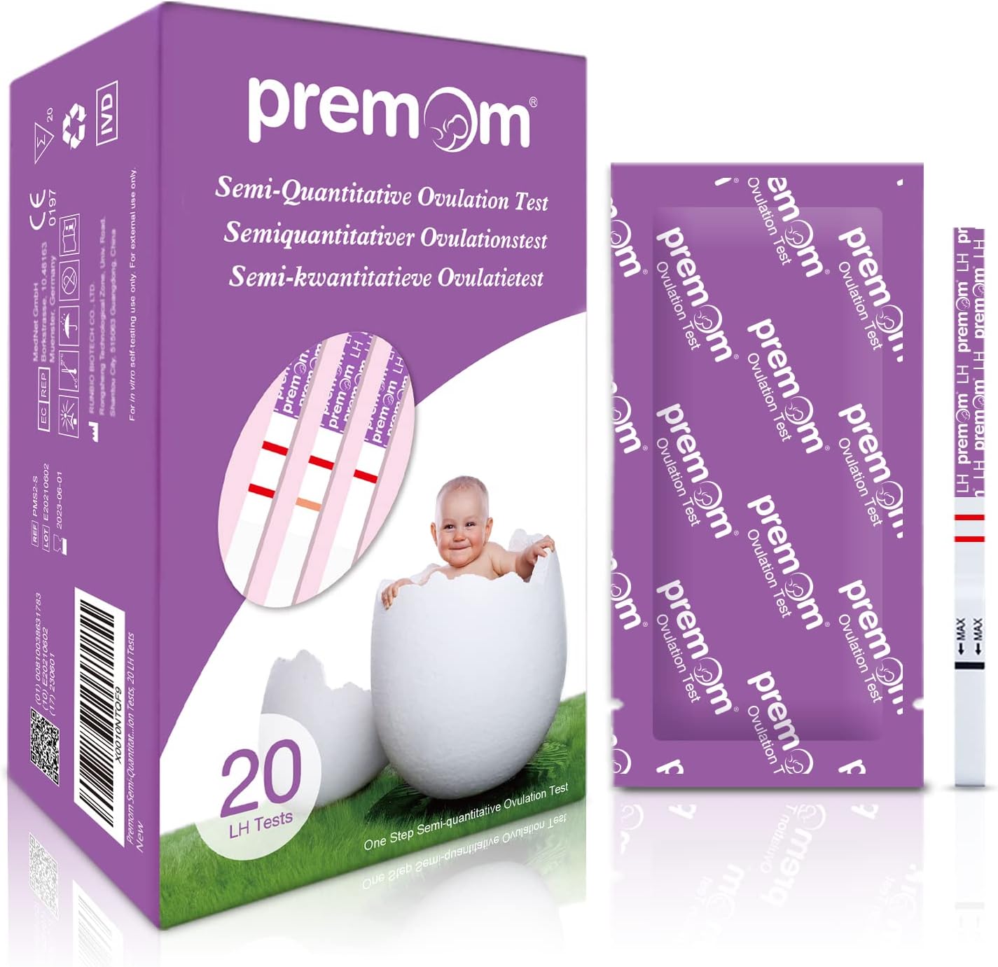 Premom SemiQuantitative Ovulation Test Strips, Ovulation Predictor Kit