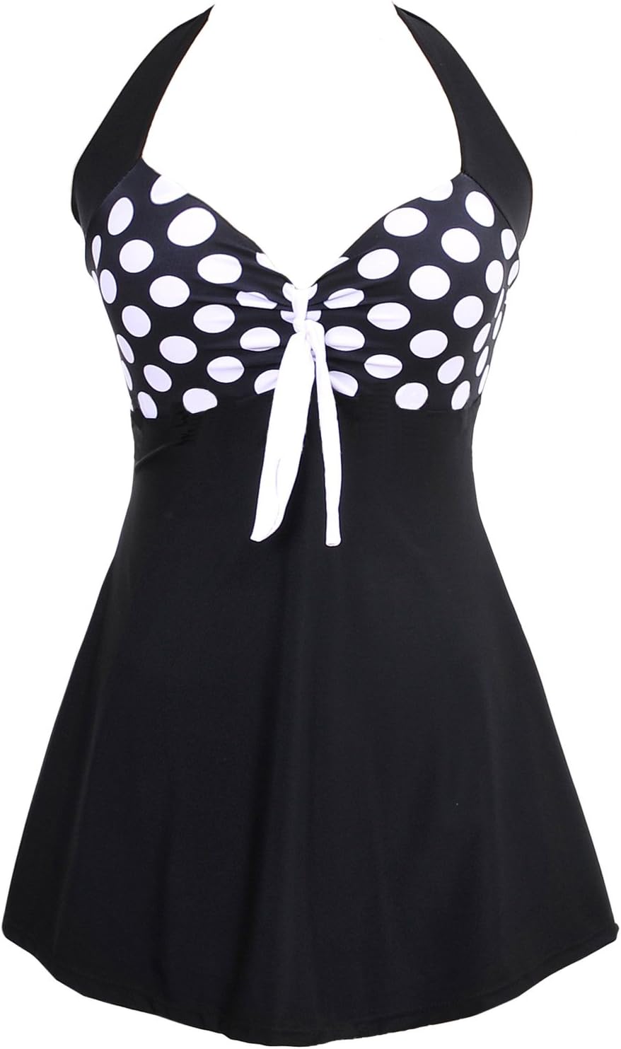 sjxahu Vintage Halter One Piece Plus Size Cover Ups Swimsuit