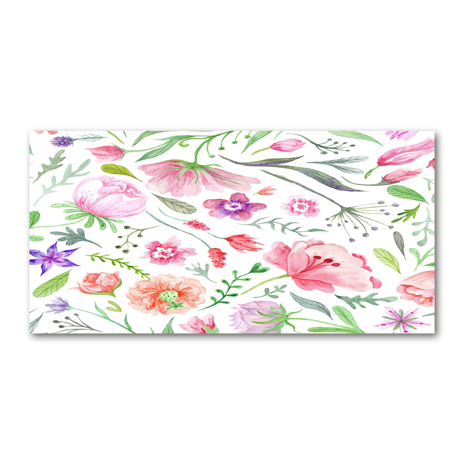 Image en verre plastique Tulup 120x60 cm tableau acrylique de design floral rosado
