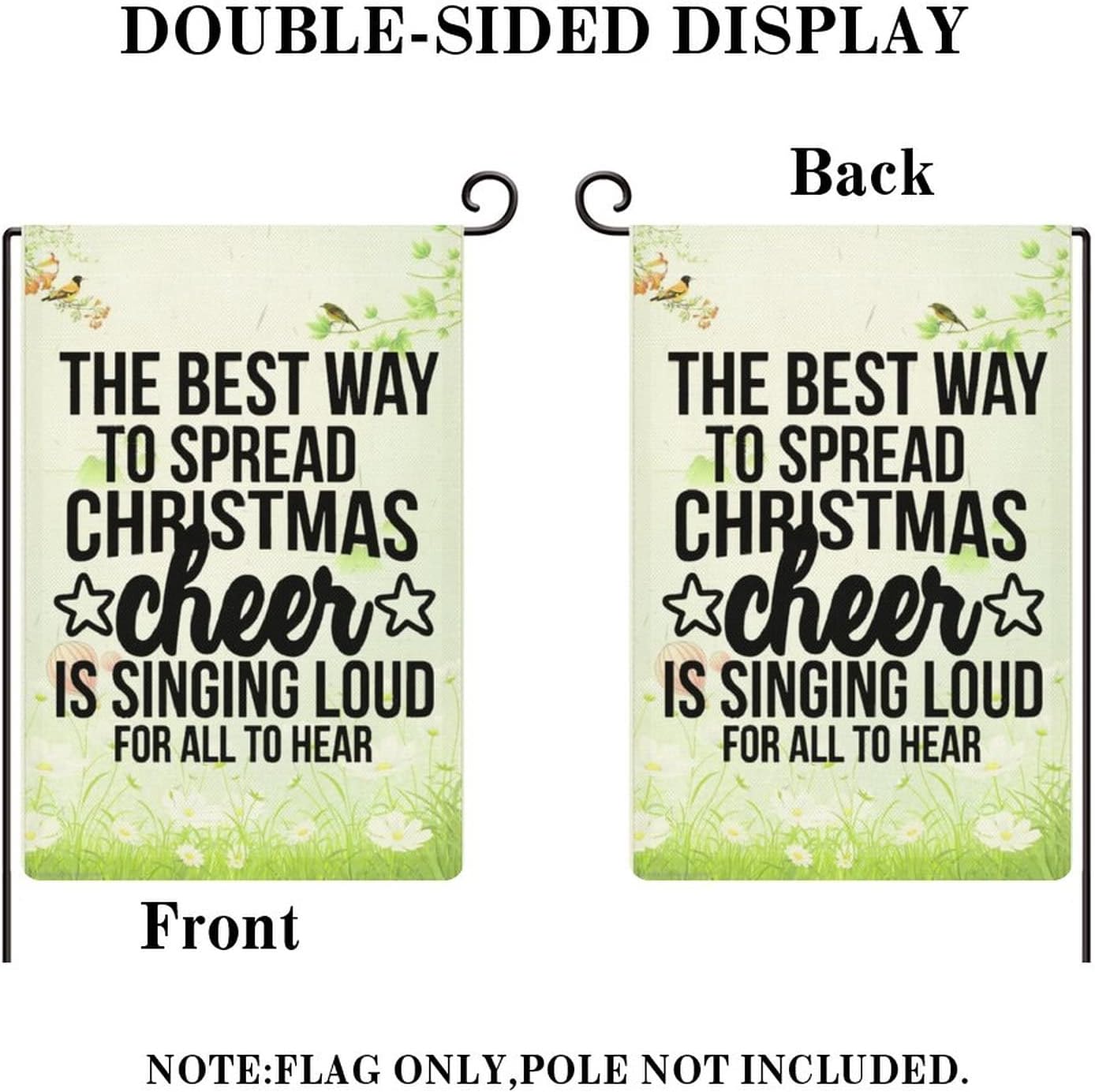 Seasonal Garden Flags, Double-side Festival Yard Flag The Best Way To Spread Christmas Cheer Is Singing Loud for All To Hear Garden Flags Banner Rustic Welcome House Flag 28 X 40 Inch