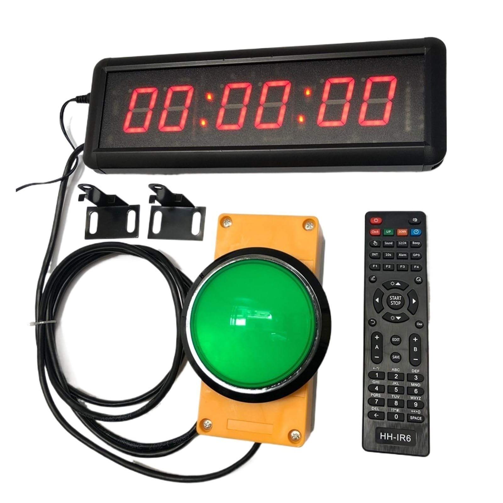 Cronómetro con botón LED de 1,5 pulgadas (29 cm), cuenta regresiva, reinicio, temporizador for juegos escolares con control remoto Control sencillo(10cm big button)