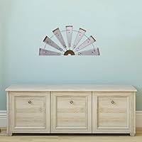 Vista 6 de VOSAREA Molino de viento pequeño de granja, decoración de pared de hierro rústico, medio molino de viento, escultura de pared de metal, adorno