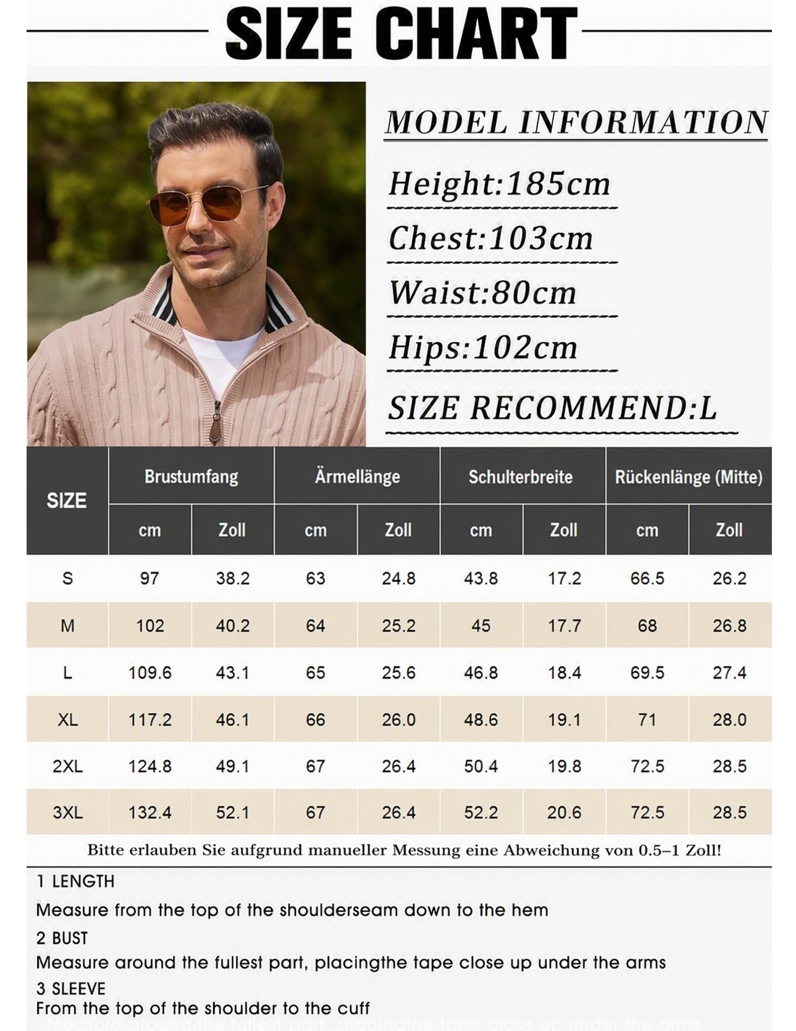 COOFANDY Maglione Uomo Collo Alto Maglioncino con Zip Elegante Maglia | Maglione Dolcevita Uomo, Maglia Mezza Zip, Stile Casual, Abbigliamento Da Lavoro