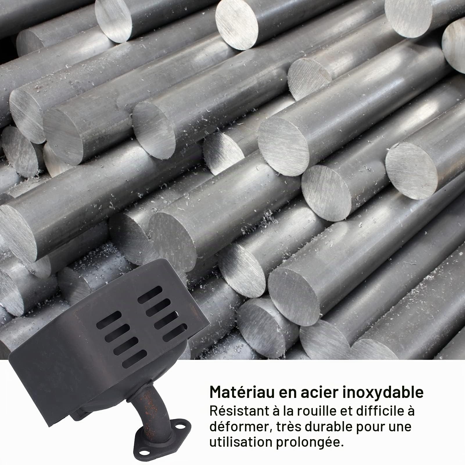 Agatige GX160 Kit de Silencieux Échappement, Le Noir Ensemble d'accessoires de Silencieux en métal pour Groupe électrogène de Pompe à Eau de générateur de Moteur à Essence avec rondelle