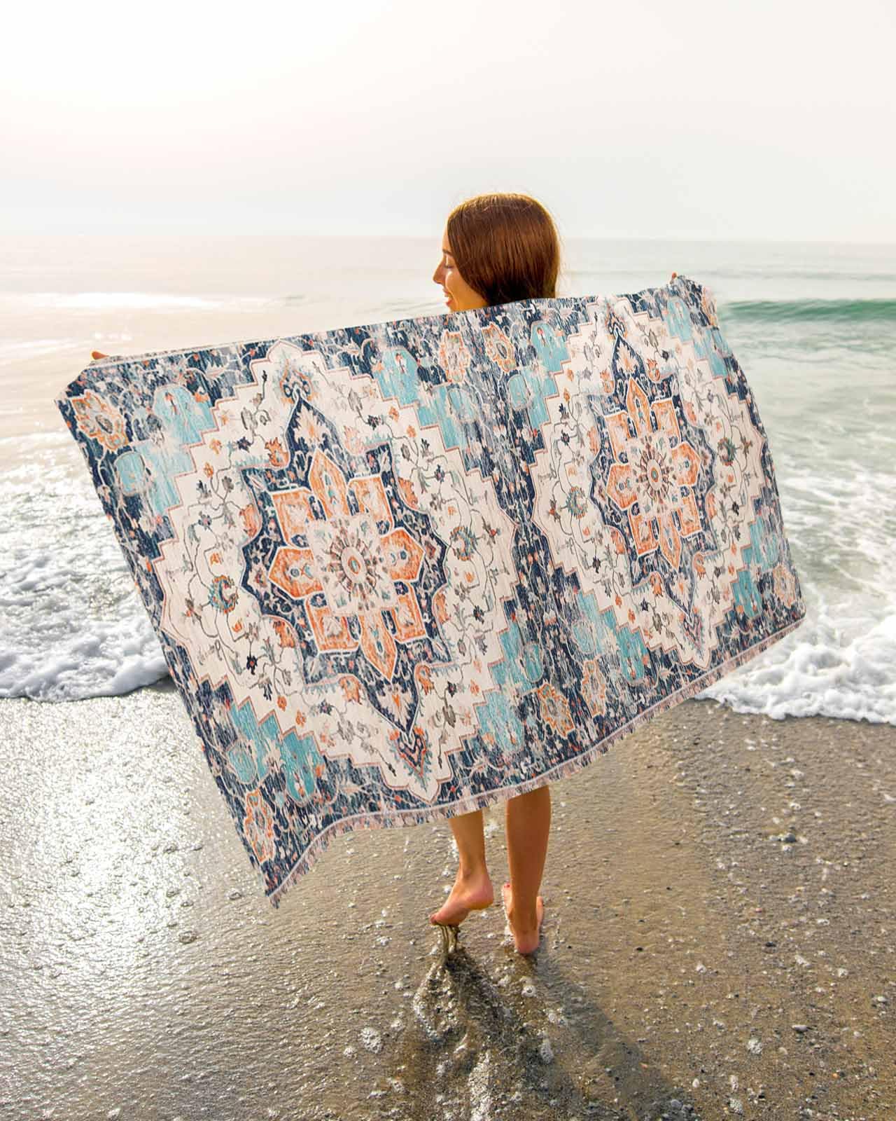 Amazon.com: Microfiber Beach Towel Boho Oriental Medallion