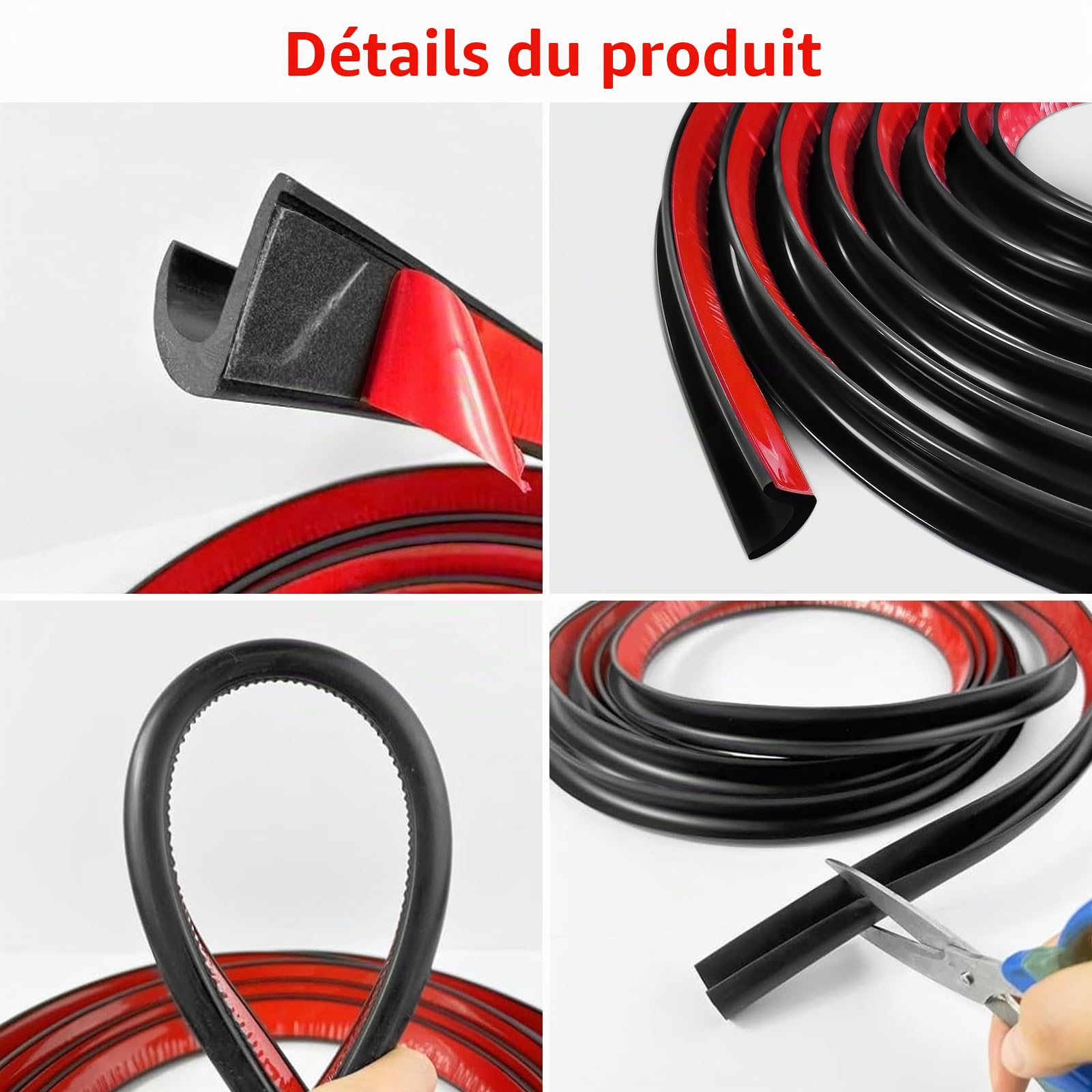 MeYuxg J Shape Gouttière RV,5M Dos Autocollant Bande de Déviation de Pluie de Toit, Gouttière Voiture PVC pour Véhicule Camion Voiture Van Bateau Yacht (Noir)