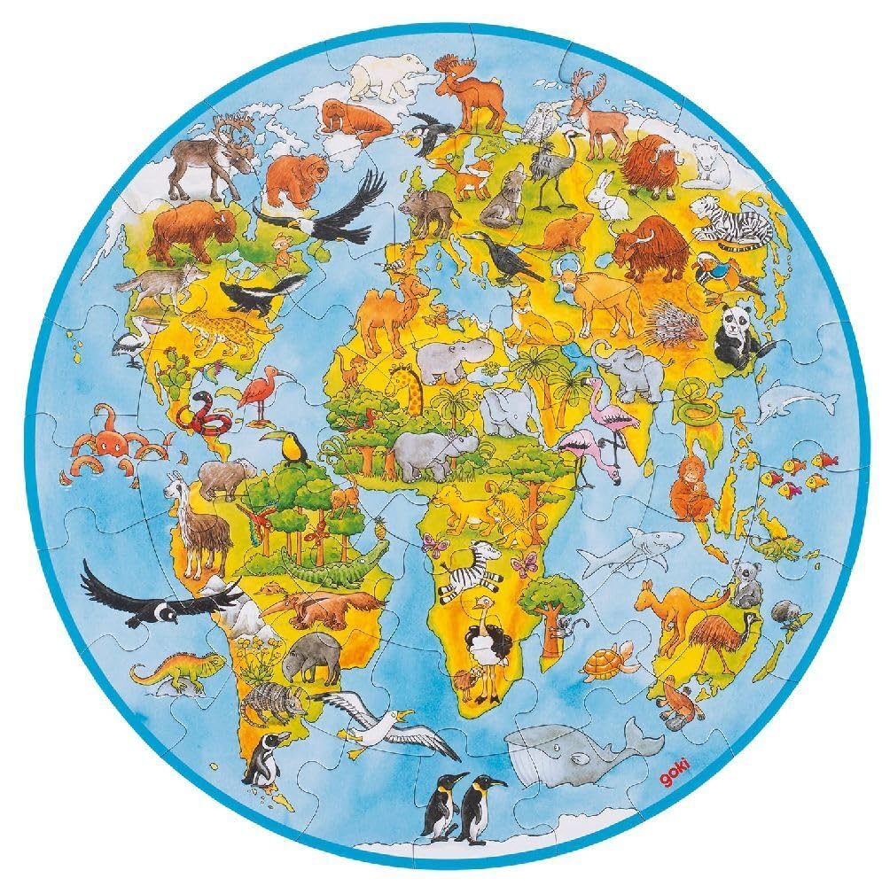 Goki Games - World Jigsaw Puzzle - 49 Piece - Educational