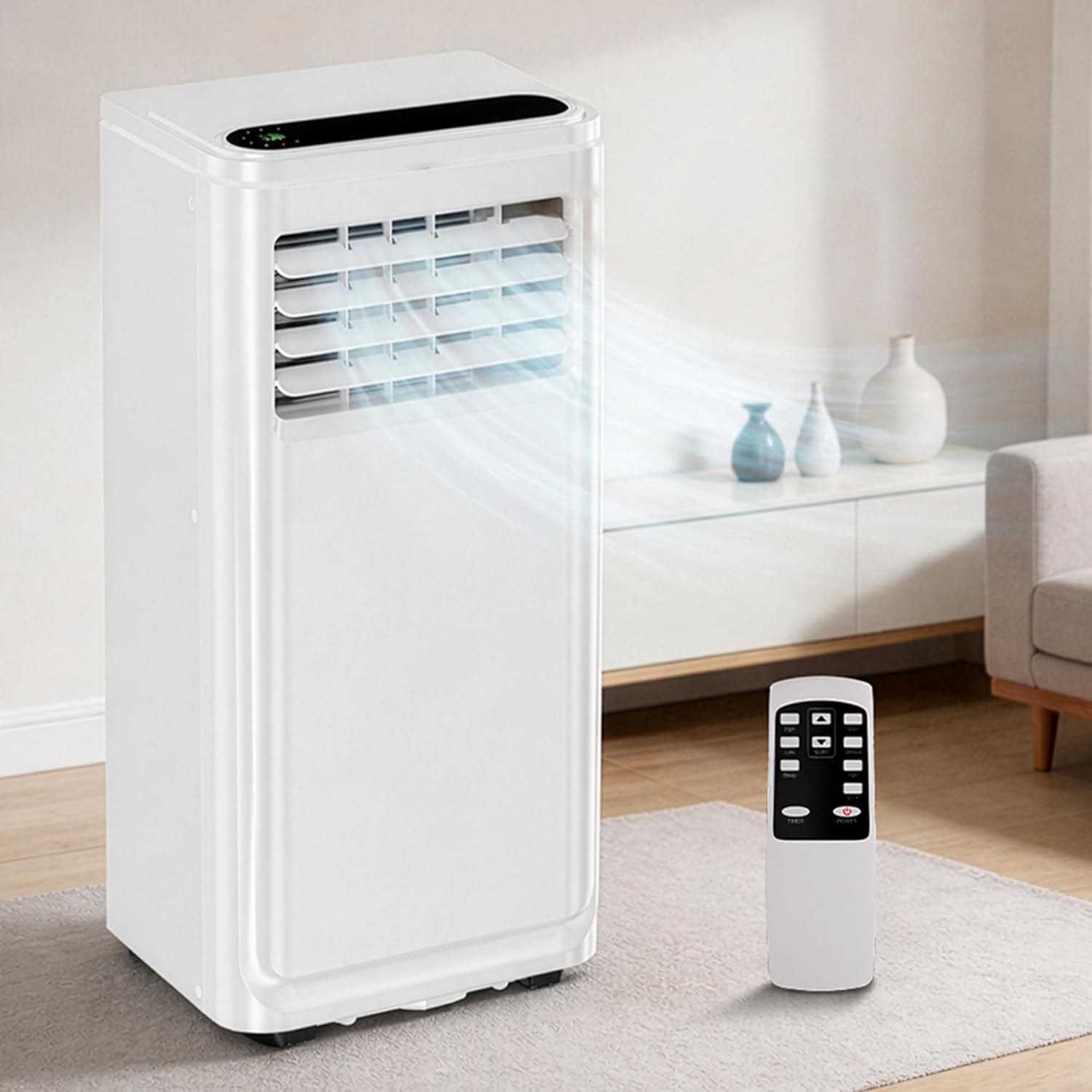AKIRES 10000 BTU Portable Air Conditioners,3-IN-1 Portable AC Unit With Fan & Dehumidifier,Remote Control,24H Timer,Sleep Modes,Cools Room Up To 450 sq.ft,Suitable for Bedroom,Room, Office,Apartment
