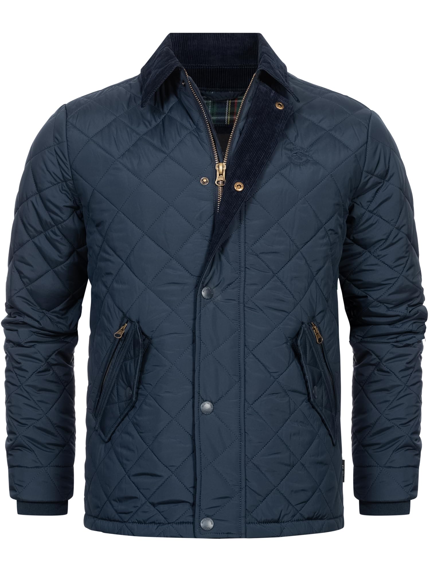 Indicode INAldos Steppjacke mit Cordkragen und Rautensteppung