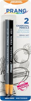 Prang Charcoal Pencils, Medium & Soft Core, 2 Count