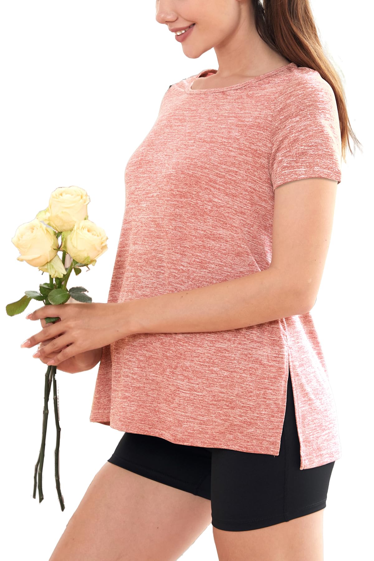 Women's Maternity T-Shirt Short Sleeve Split Side Pregnancy Tops Maternity Clothes